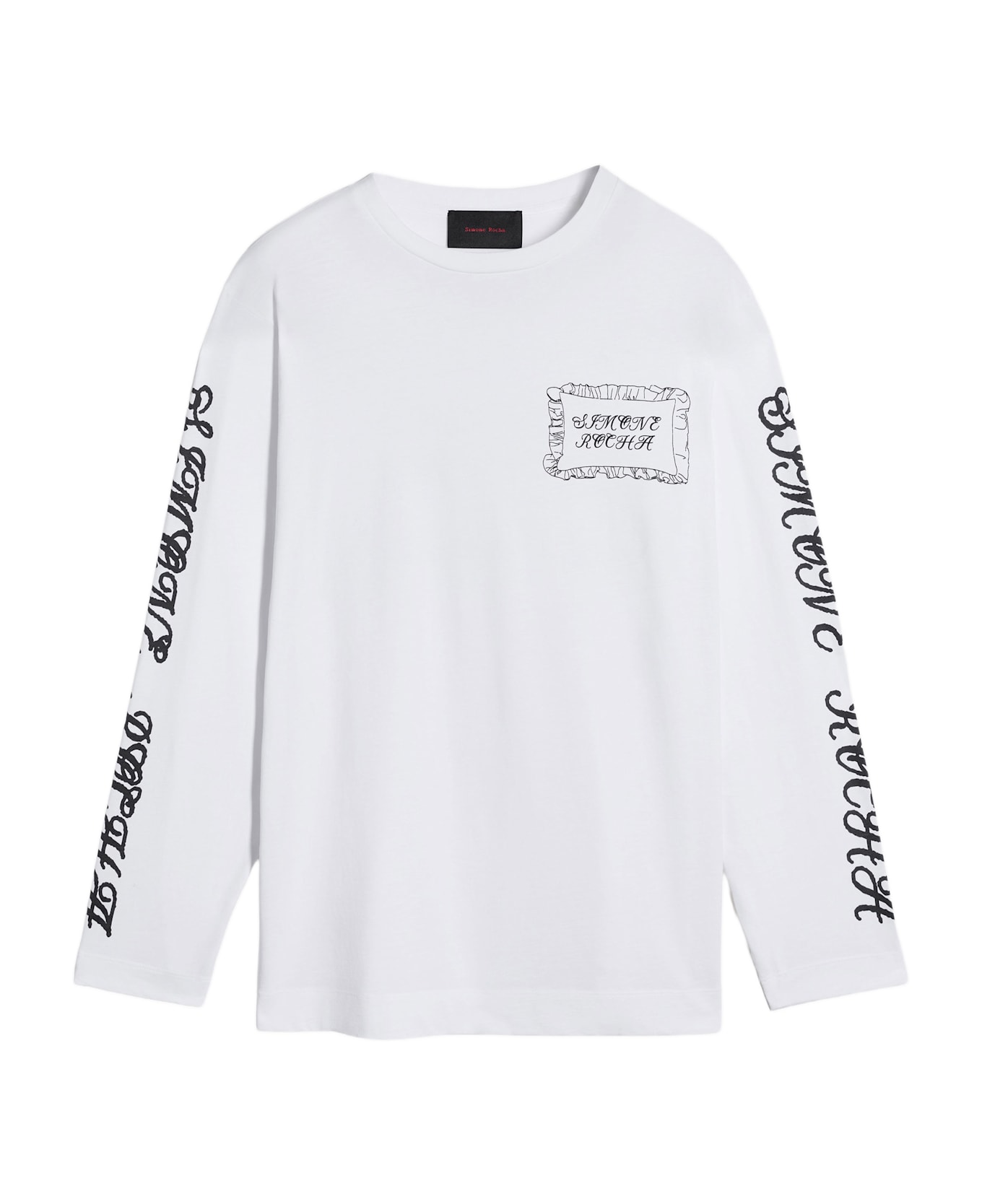 Simone Rocha Pillowcase Logo Print Long Sleeve T-shirt - White