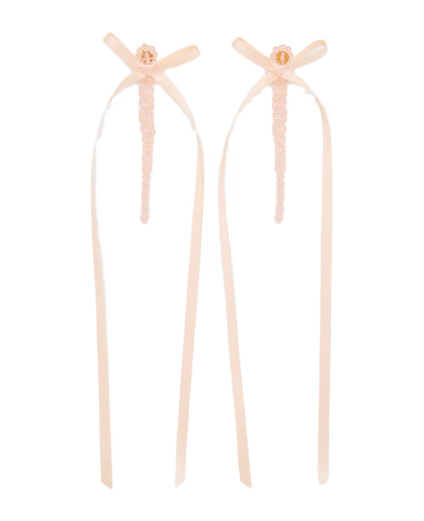 Simone Rocha Bow Ribbon Drip Earrings - Pink