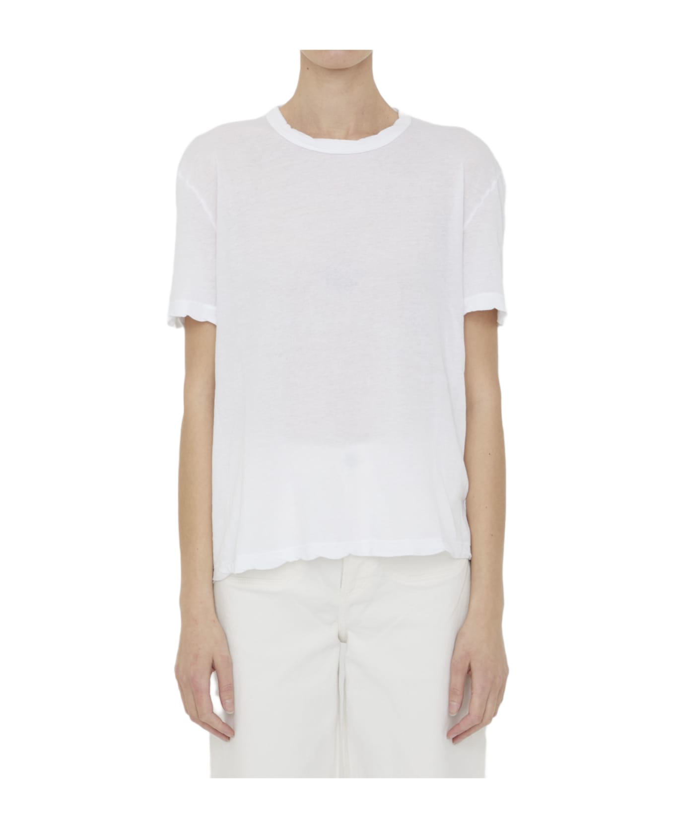 James Perse White Cotton T-shirt - WHITE Tシャツ