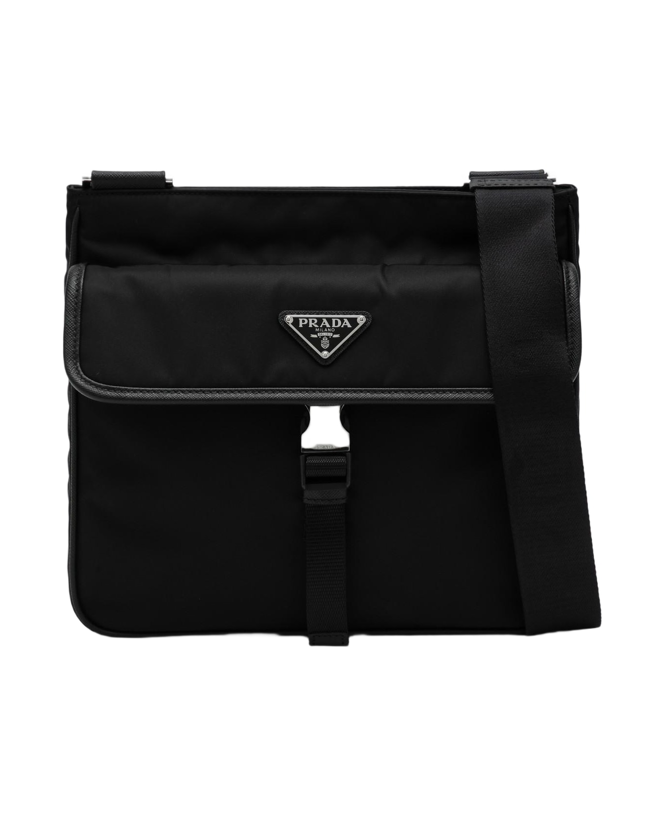 Prada Black Re-nylon And Saffiano Shoulder Bag - NERO