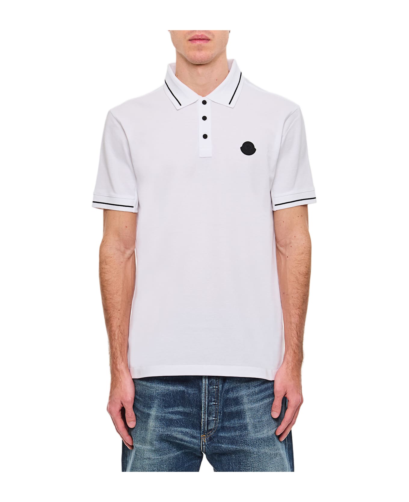 Moncler Short Sleeves Polo - White