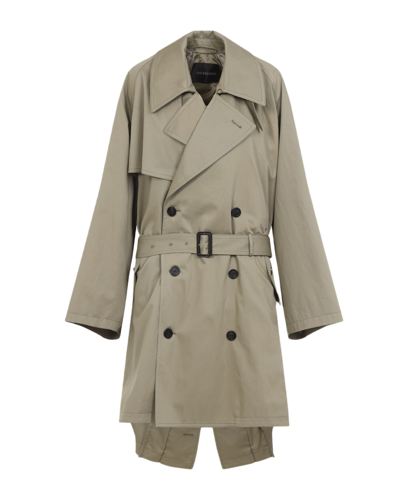 Balenciaga Draped Neck Trench - Explorer Beige レインコート