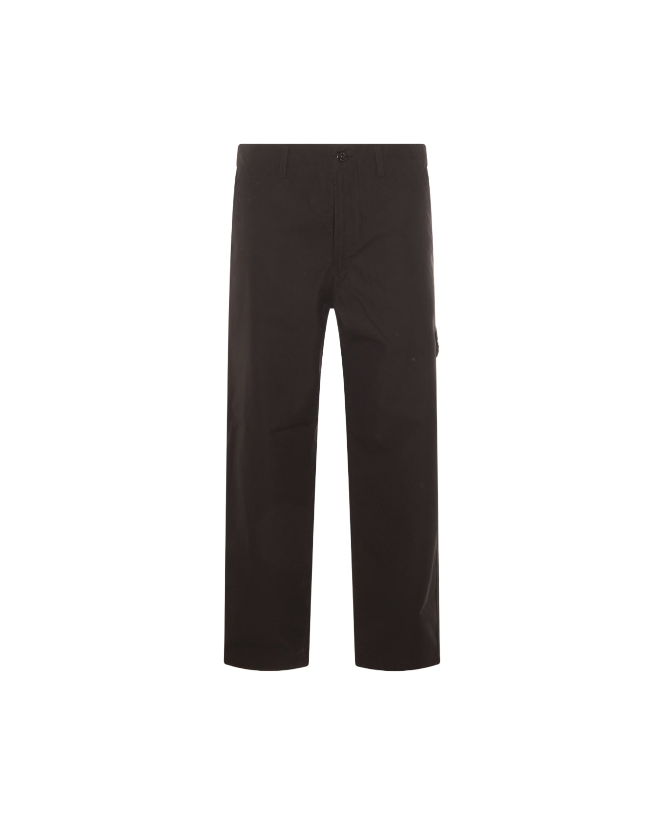 Stone Island Black Cotton Pants - Black