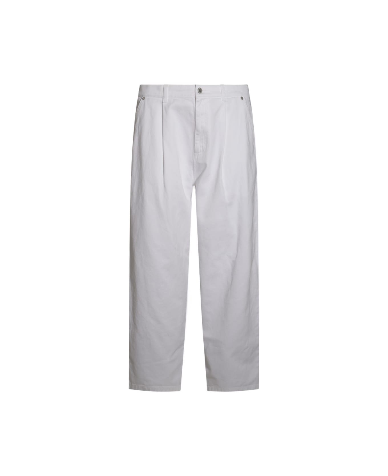 Moschino White Cotton Pants - White