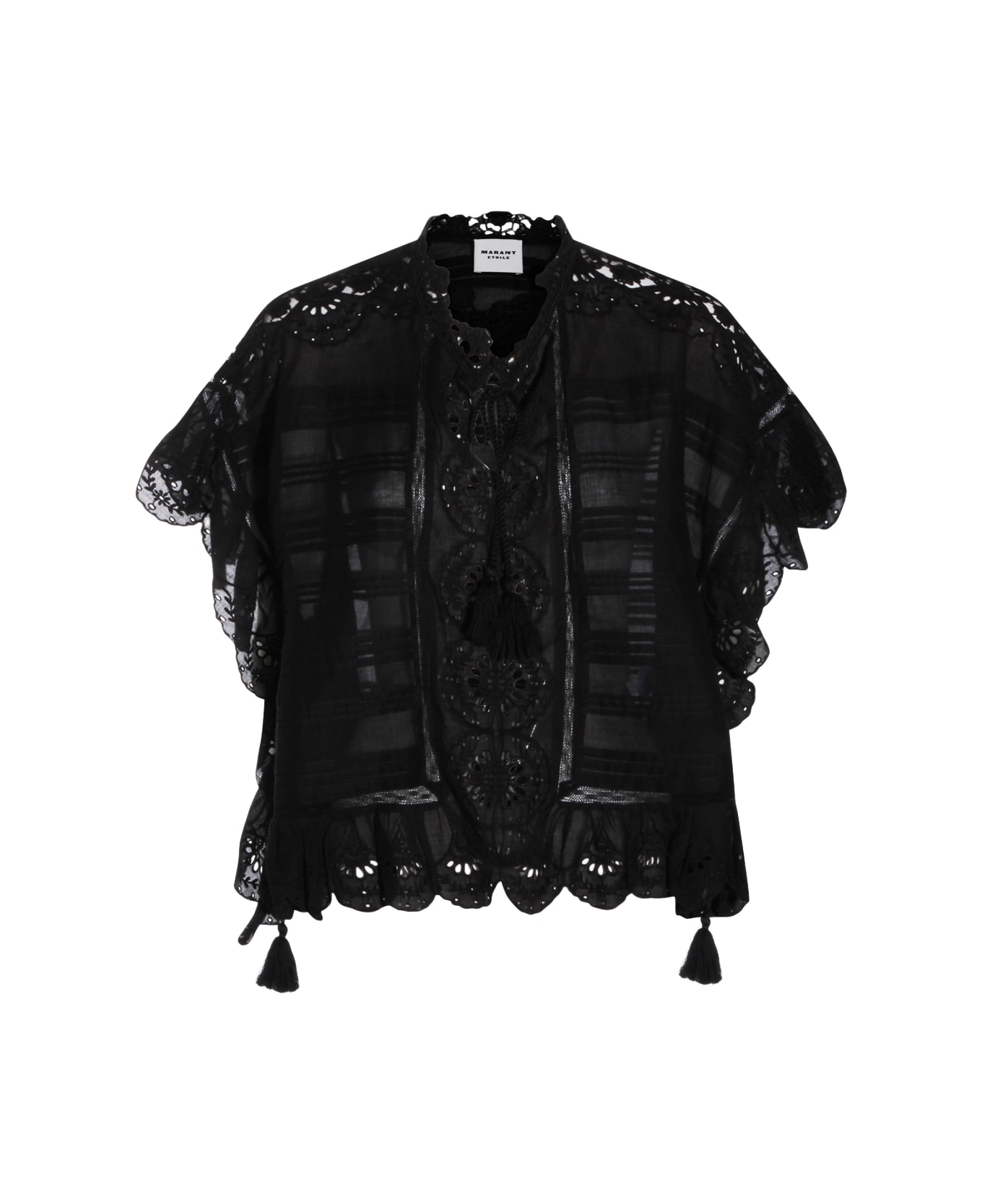 Marant Étoile Black Cotton Lace Top - Black
