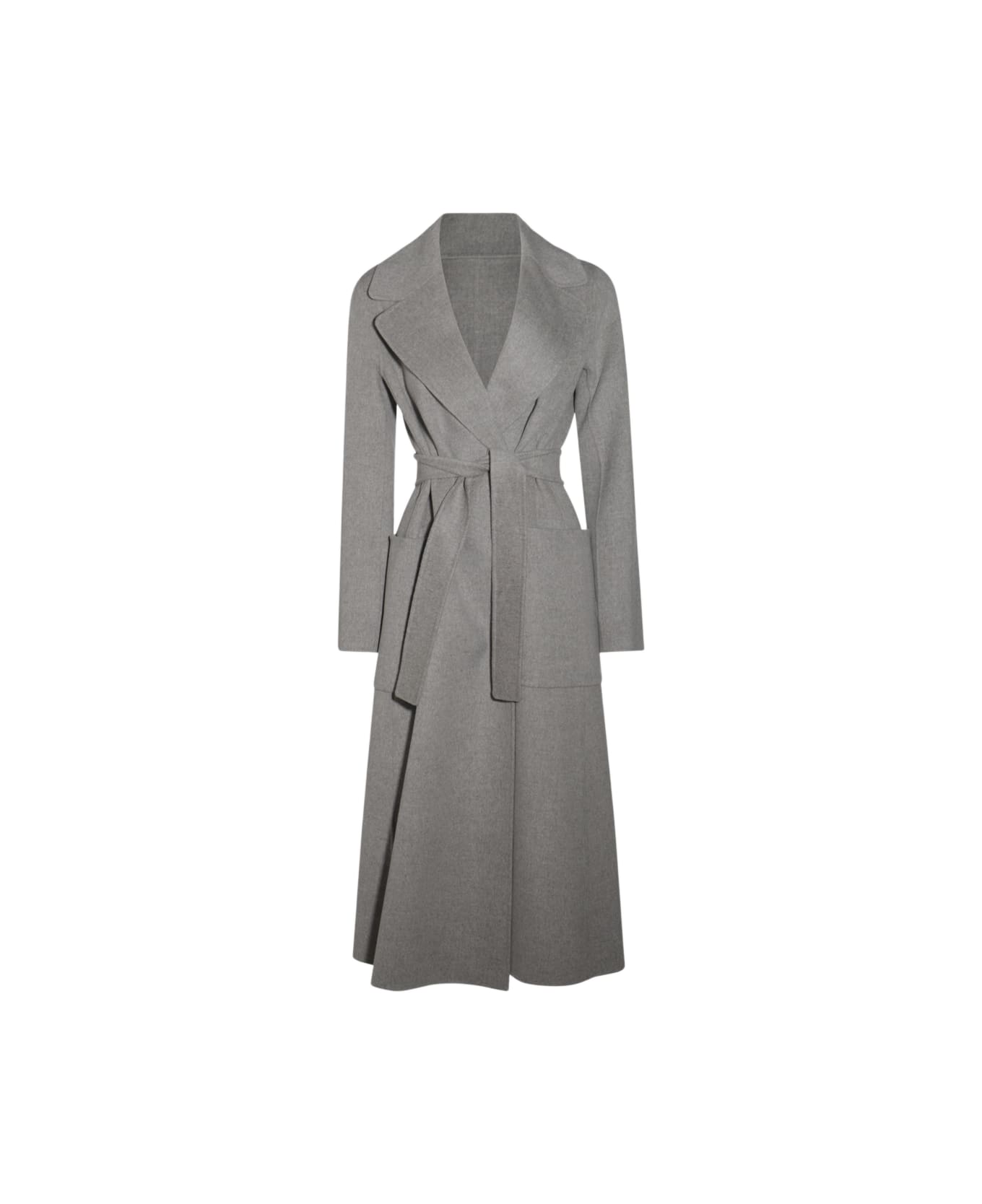 'S Max Mara Grey Wool Coat - Light Grey