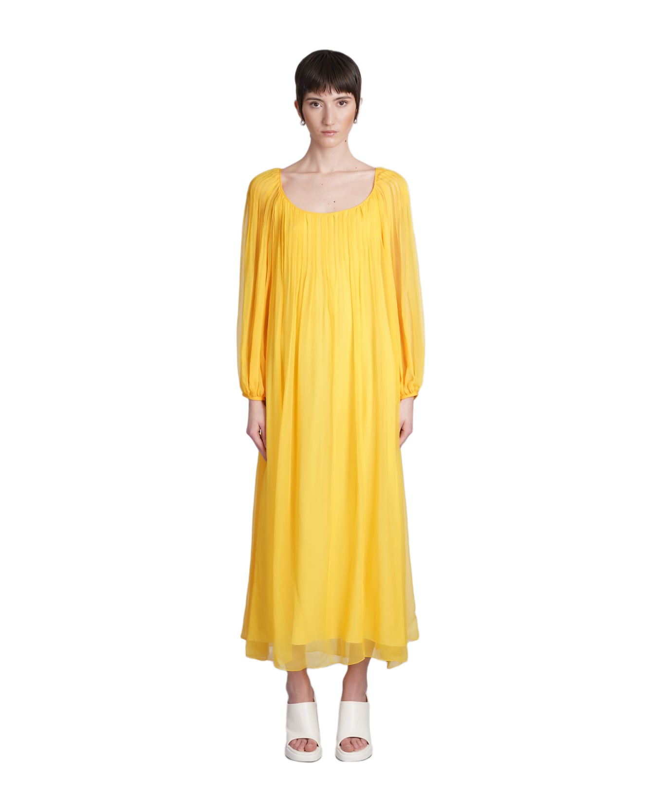 Chloé Dress In Yellow Silk - yellow