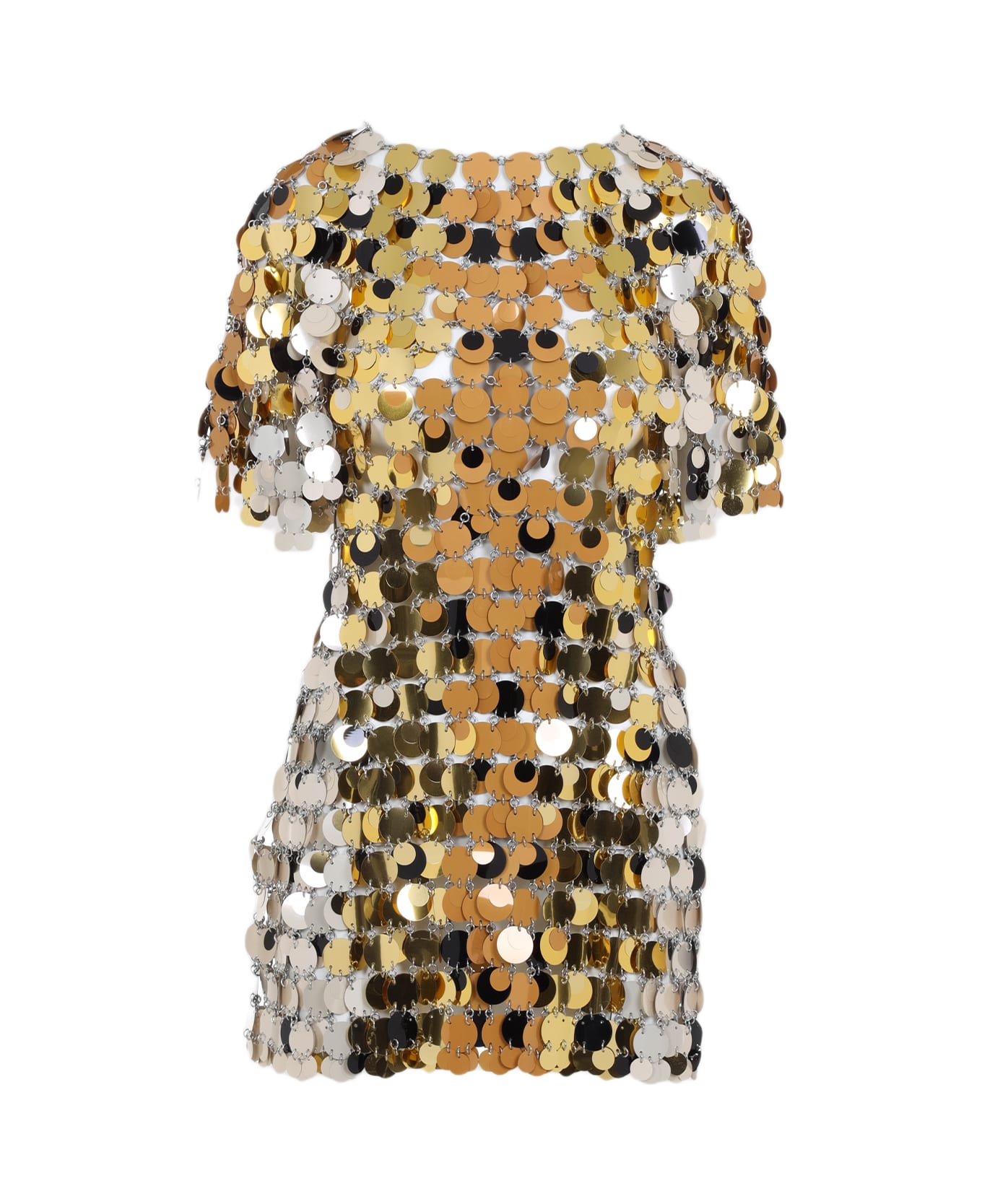 Paco Rabanne Polyester Mini Dress - GOLD