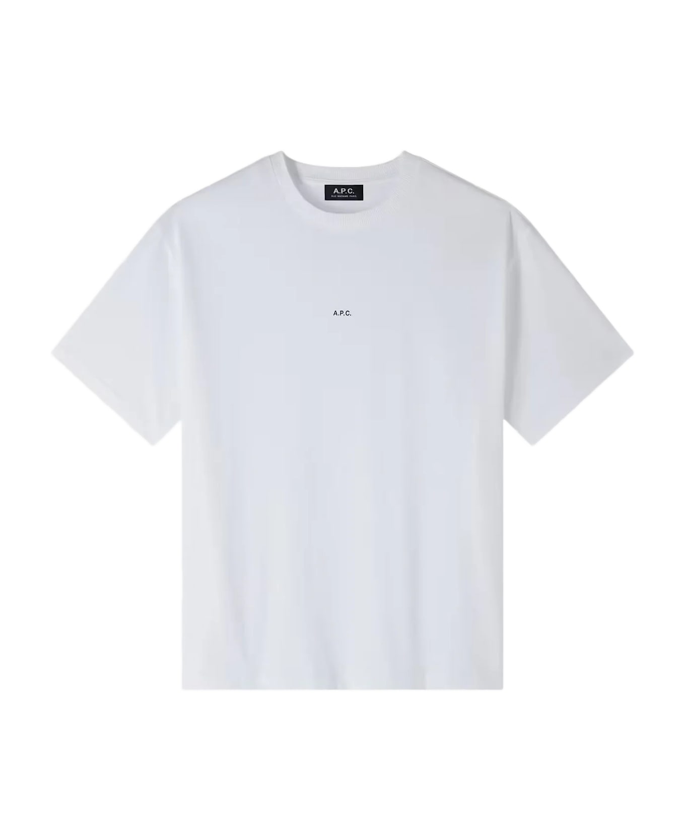 A.P.C. T Shirt Boxy Micro Logo - Tag White Black