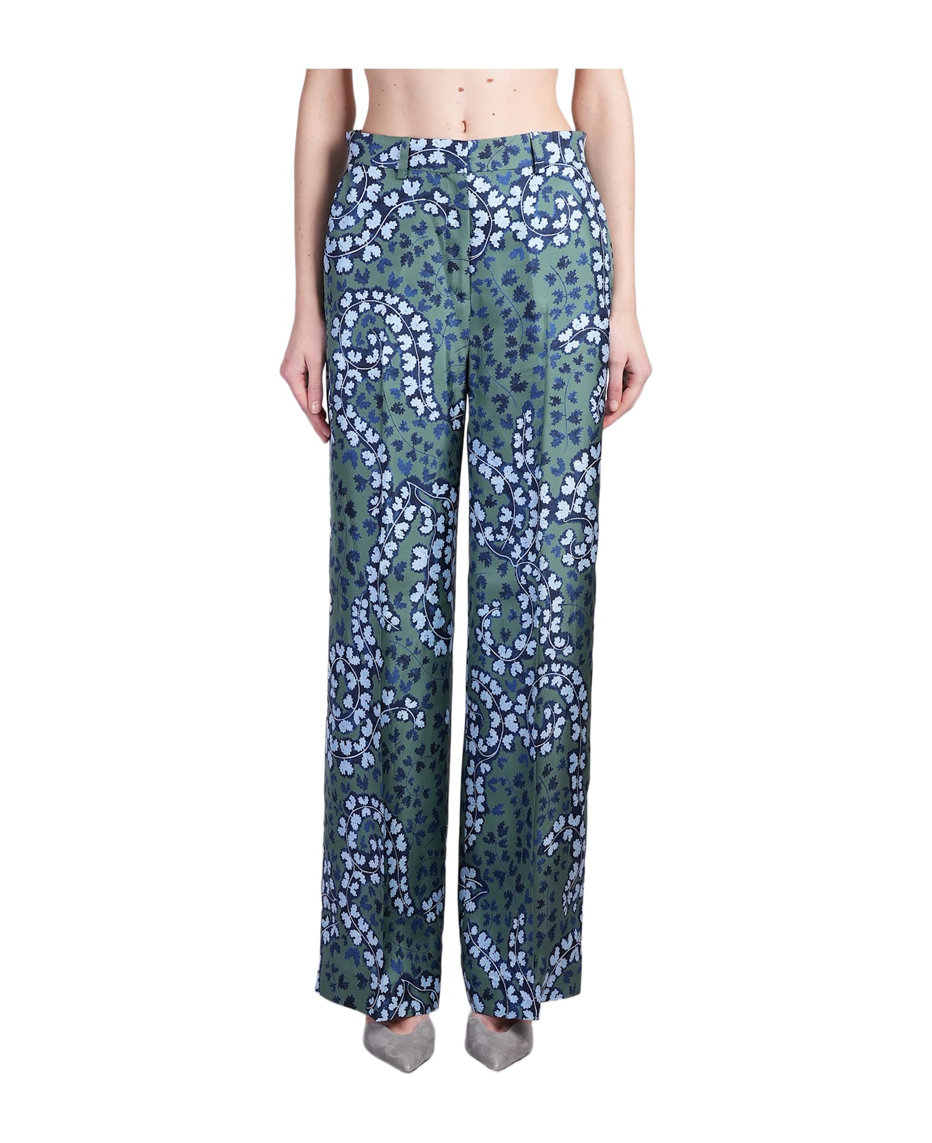 Lanvin Pants In Green Silk - green