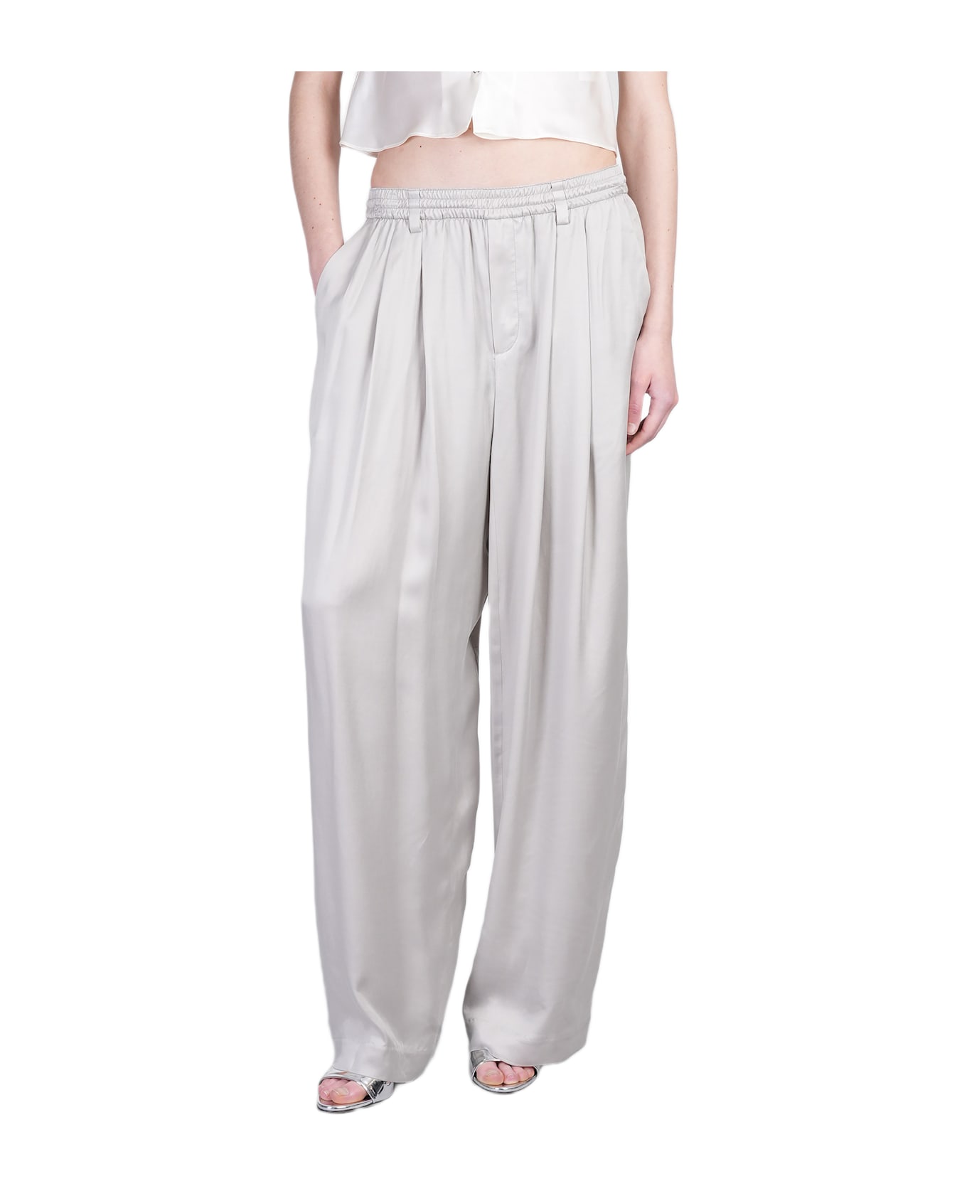Alexander Wang Pants In Grey Viscose - grey