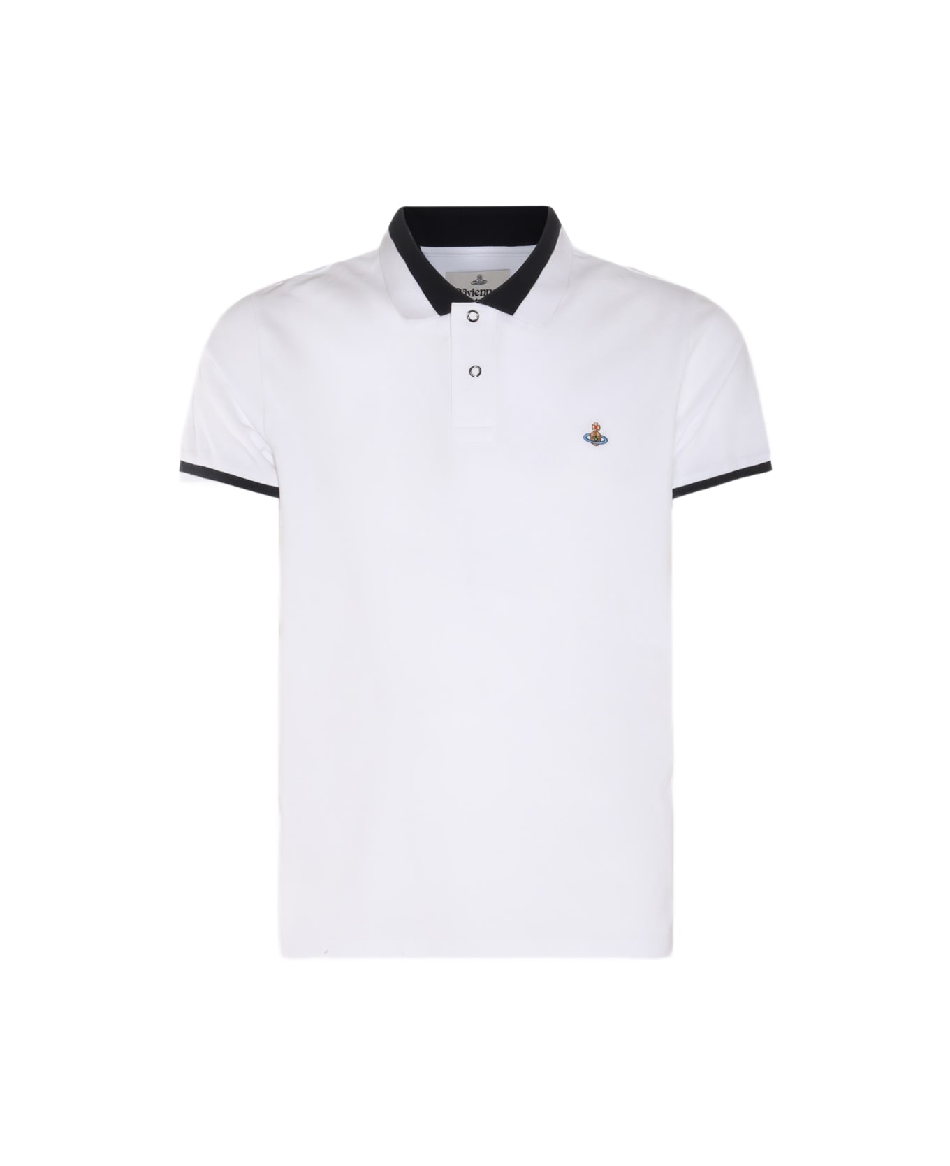 Vivienne Westwood White And Black Cotton Polo Shirt - White