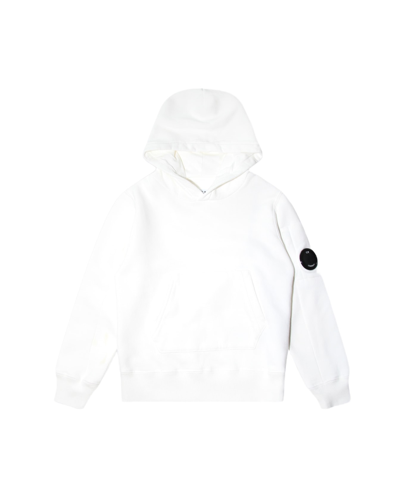 C.P. Company White Cotton Sweatshirt - GAUZE WHITE ニットウェア＆スウェットシャツ