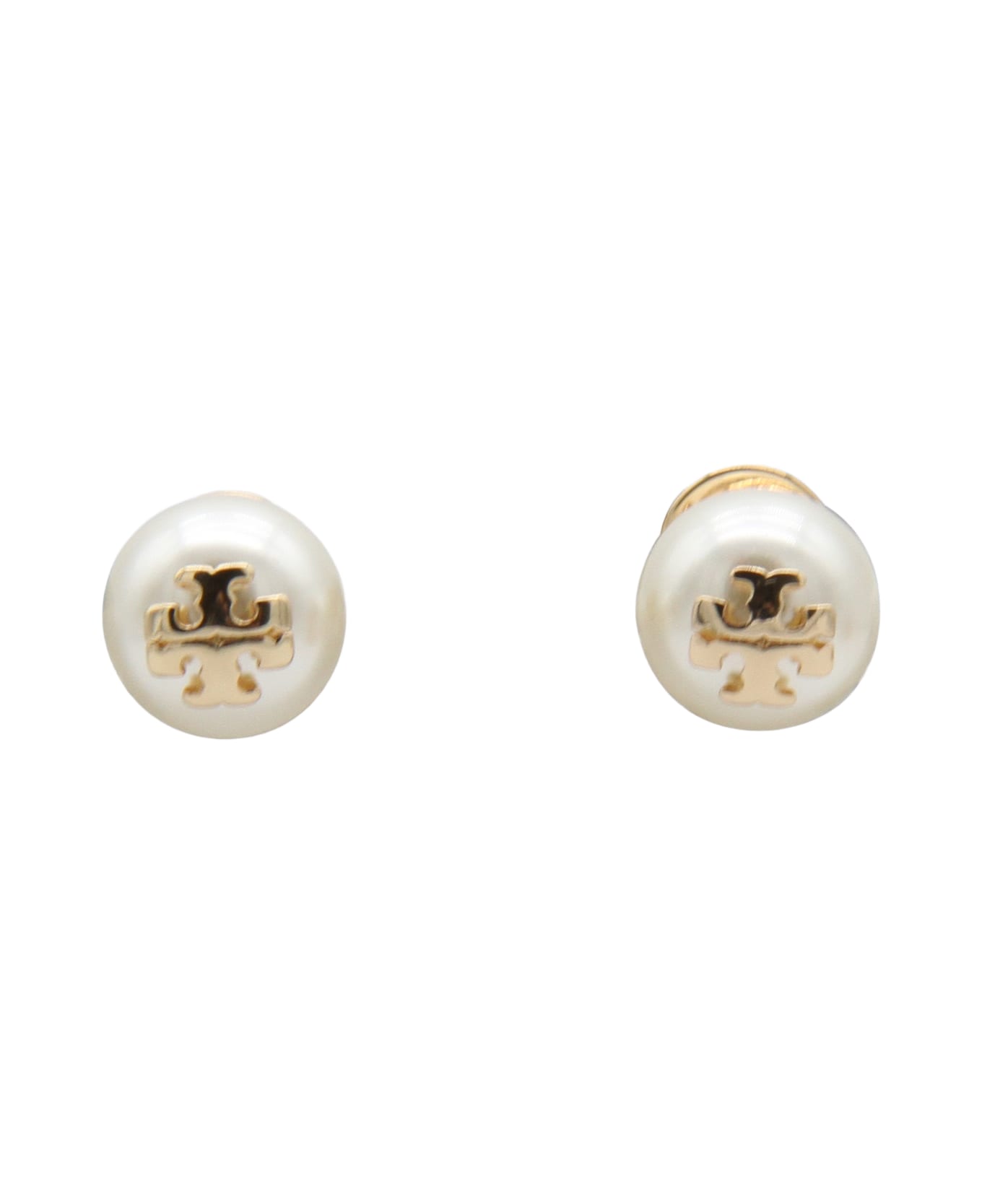 Tory Burch Gold Brass Earrings - Ivory/ToryGold