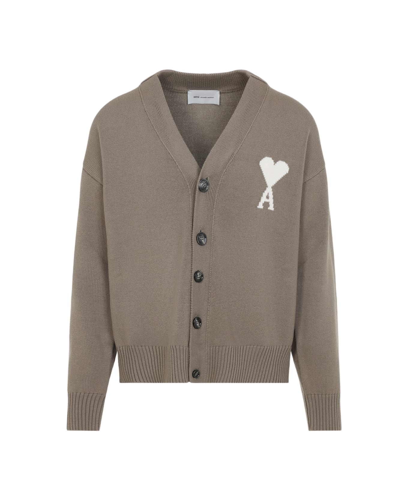 Ami Alexandre Mattiussi Wool Cardigan - Beige Taupe Ecru