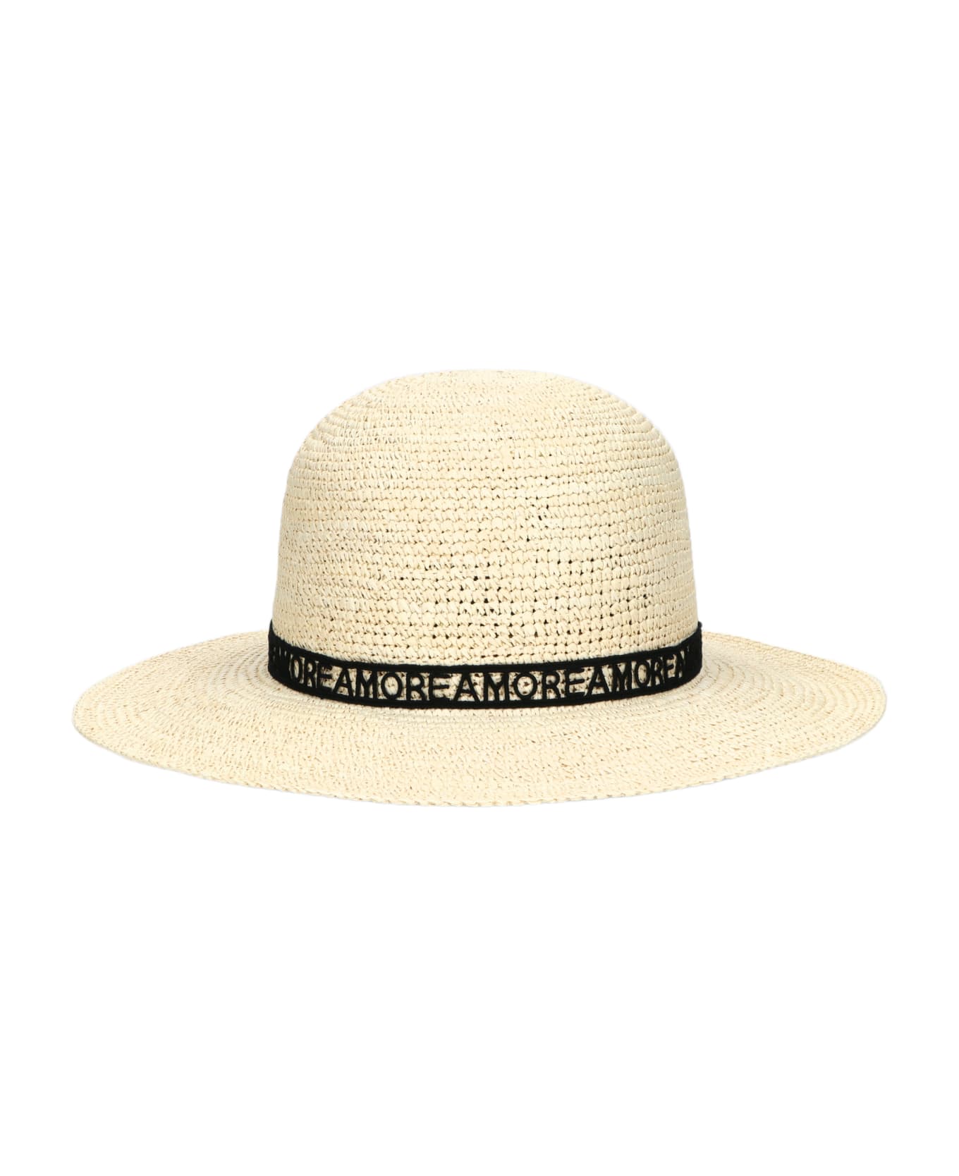 Borsalino Violet Panama Crochet - NATURAL, PATTERNED BLACK HAT BAND 帽子
