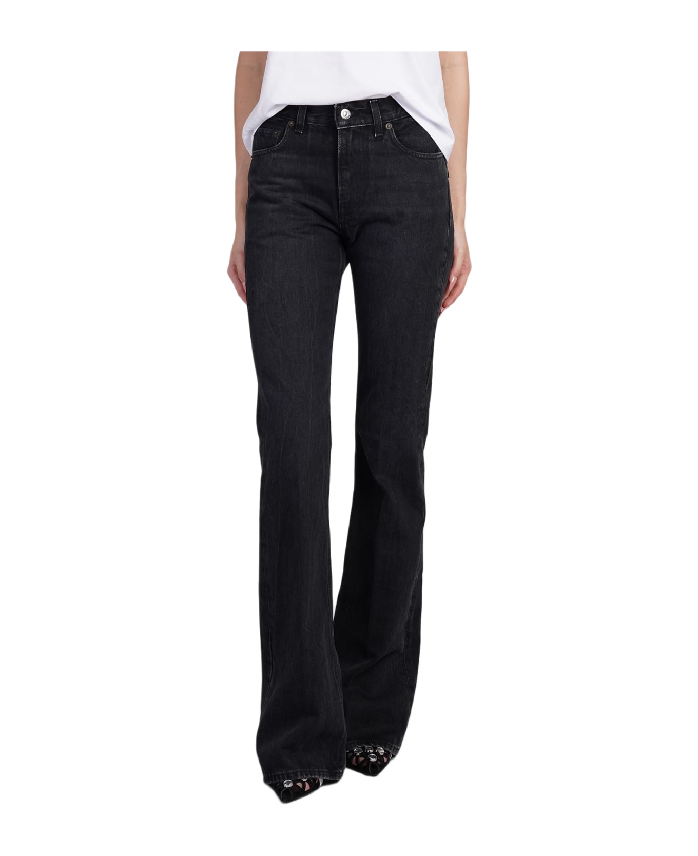 Haikure Flora Jeans In Black Cotton | italist