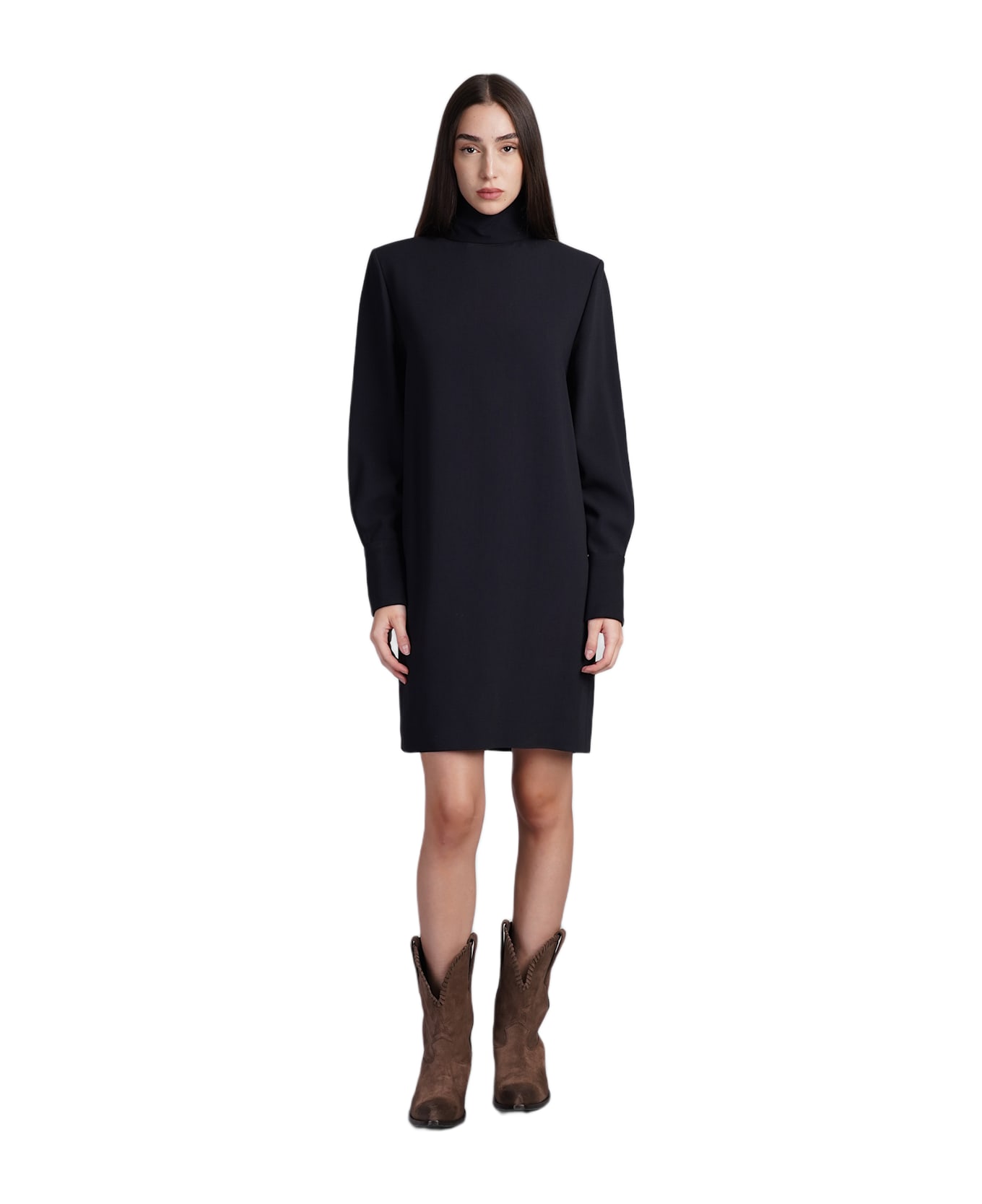 Golden Goose Dress In Blue Wool - Black