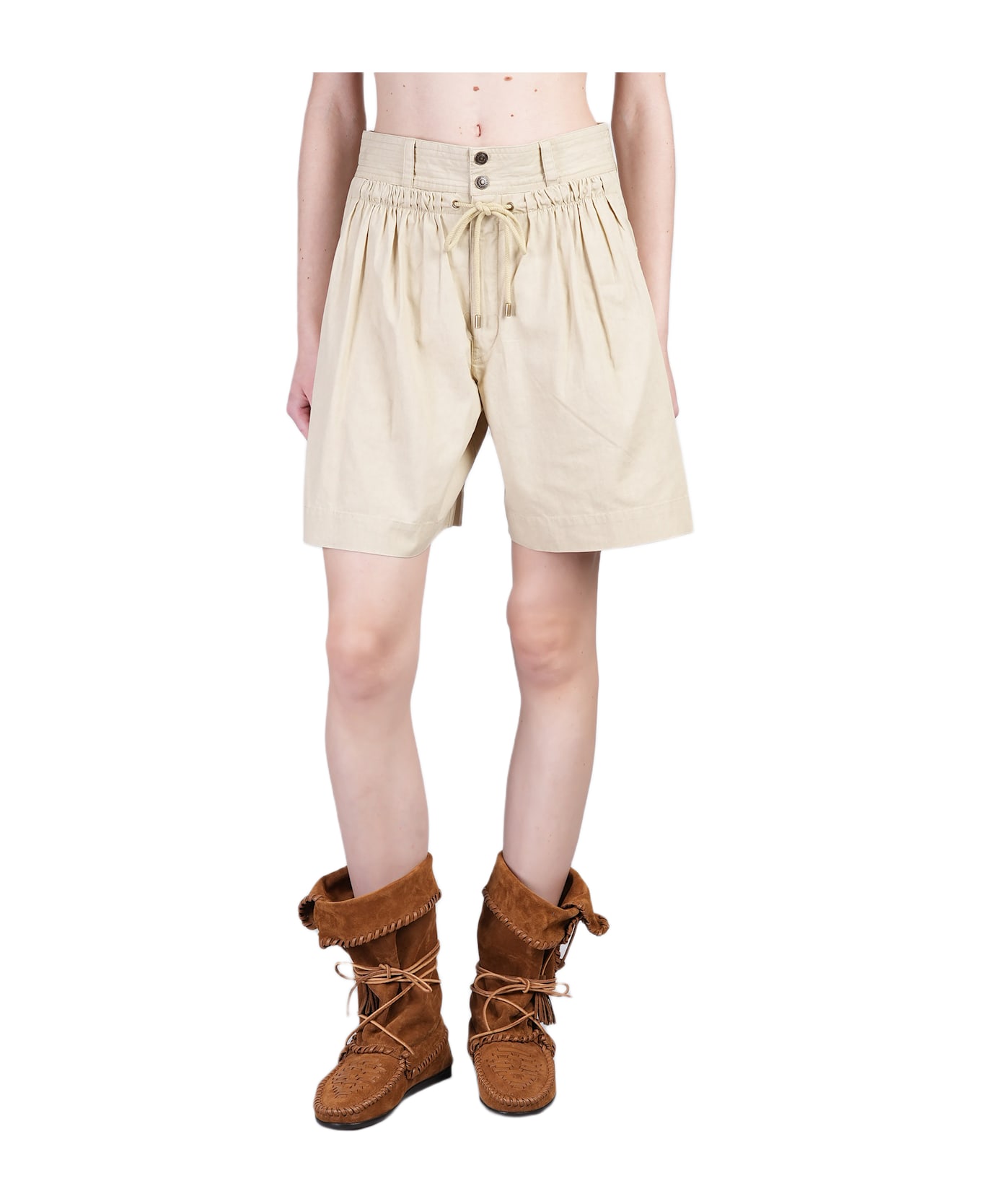 Isabel Marant Ingrid Shorts In Beige Cotton - beige