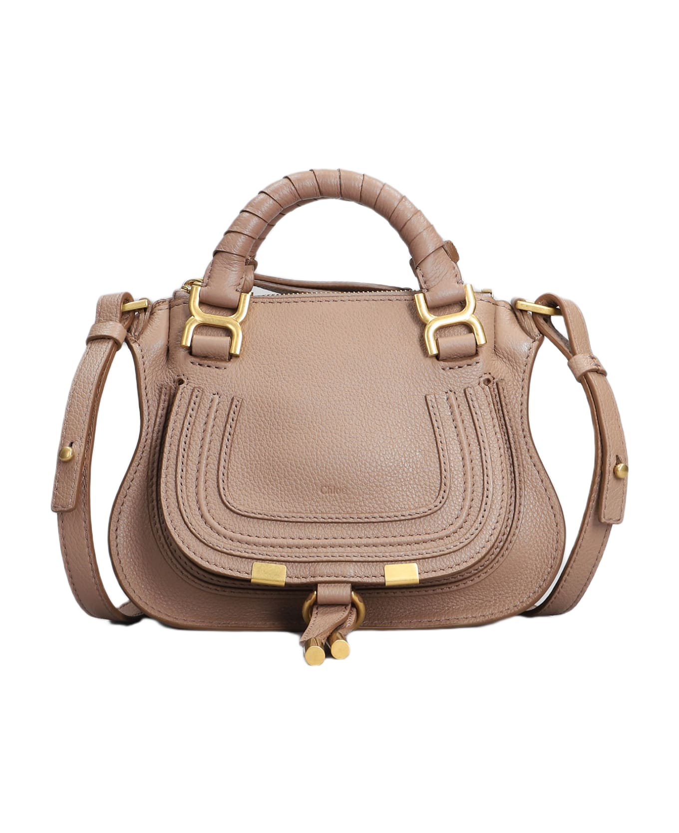 Chloé Mercie Shoulder Bag In Powder Leather - powder