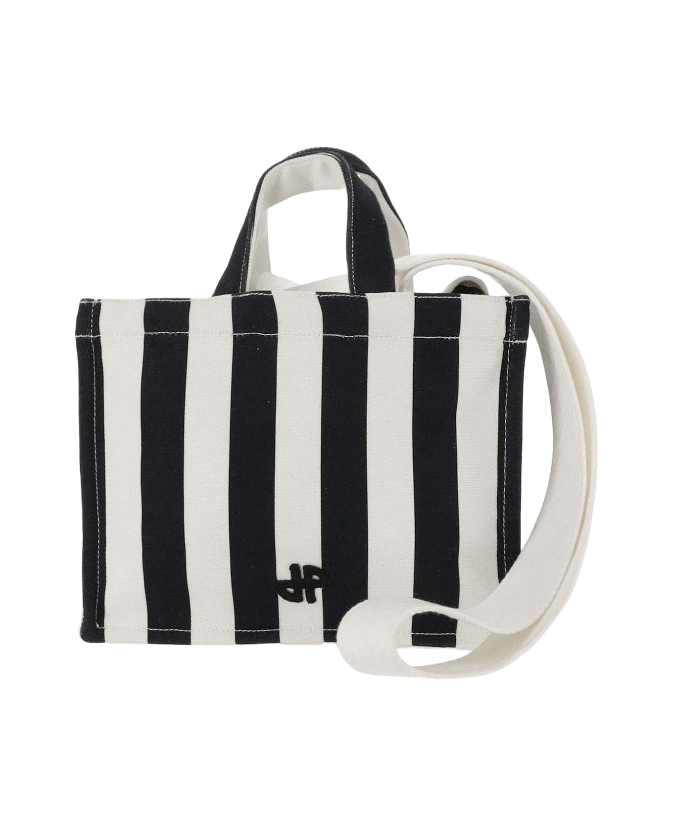 Patou Small Cotton Canvas Tote Bag With Striped Pattern - Red トートバッグ