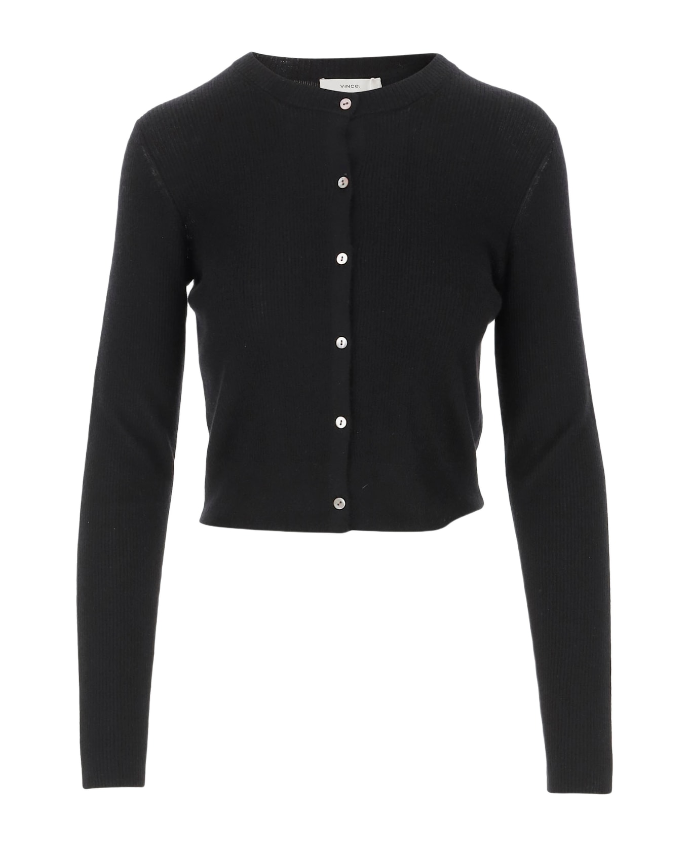 Vince Cashmere Blend Cardigan - Black