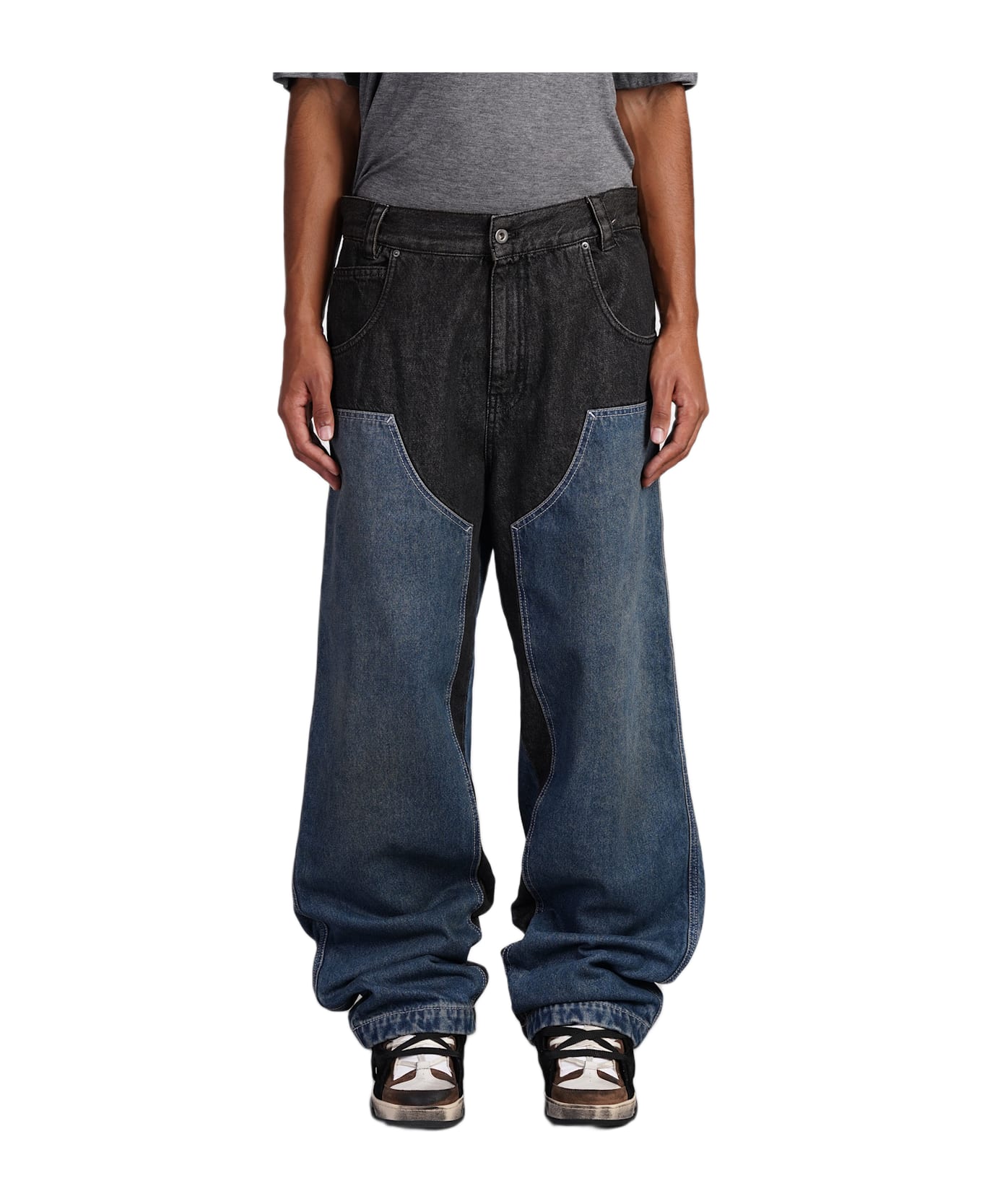 Paura Vivienne Jeans In Blue Cotton - blue