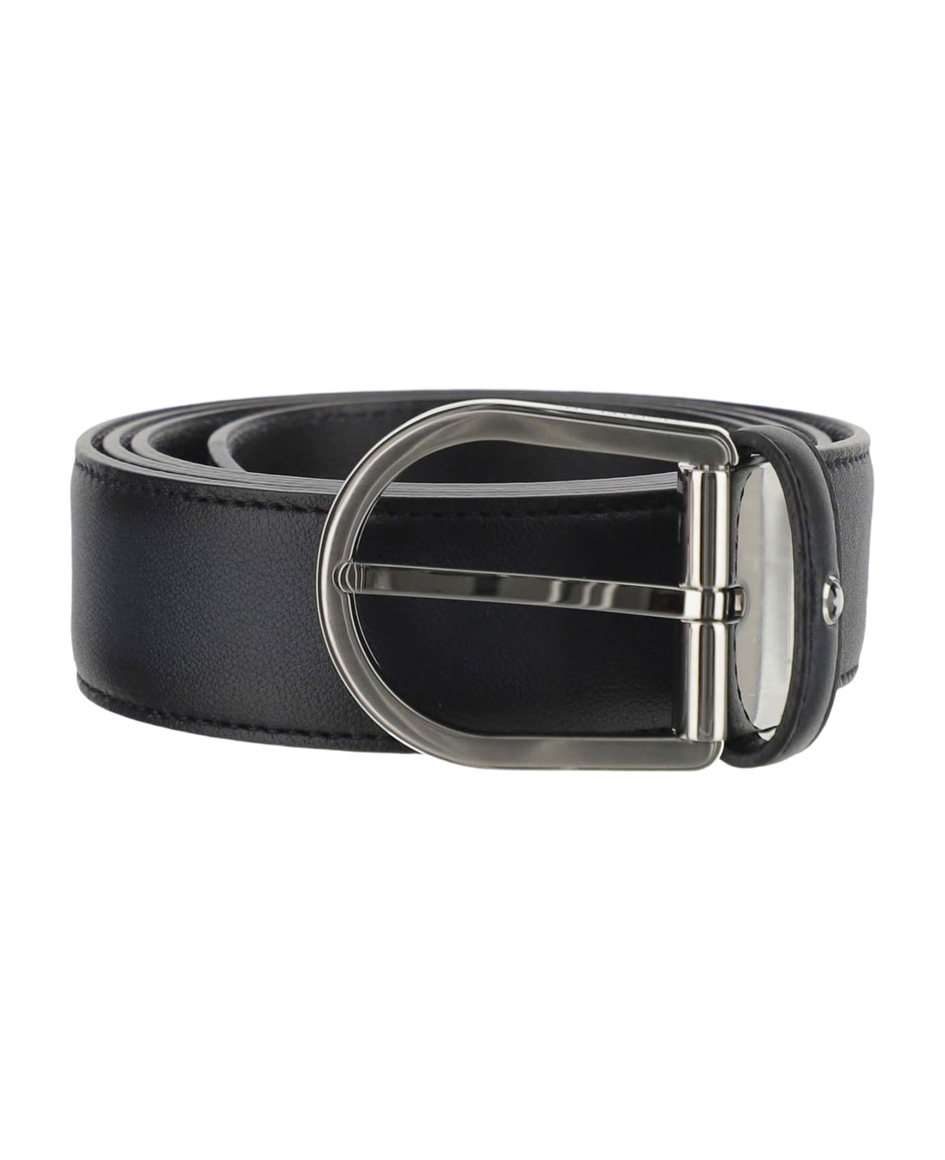 Montblanc Leather Belt With Emblem - Black ベルト