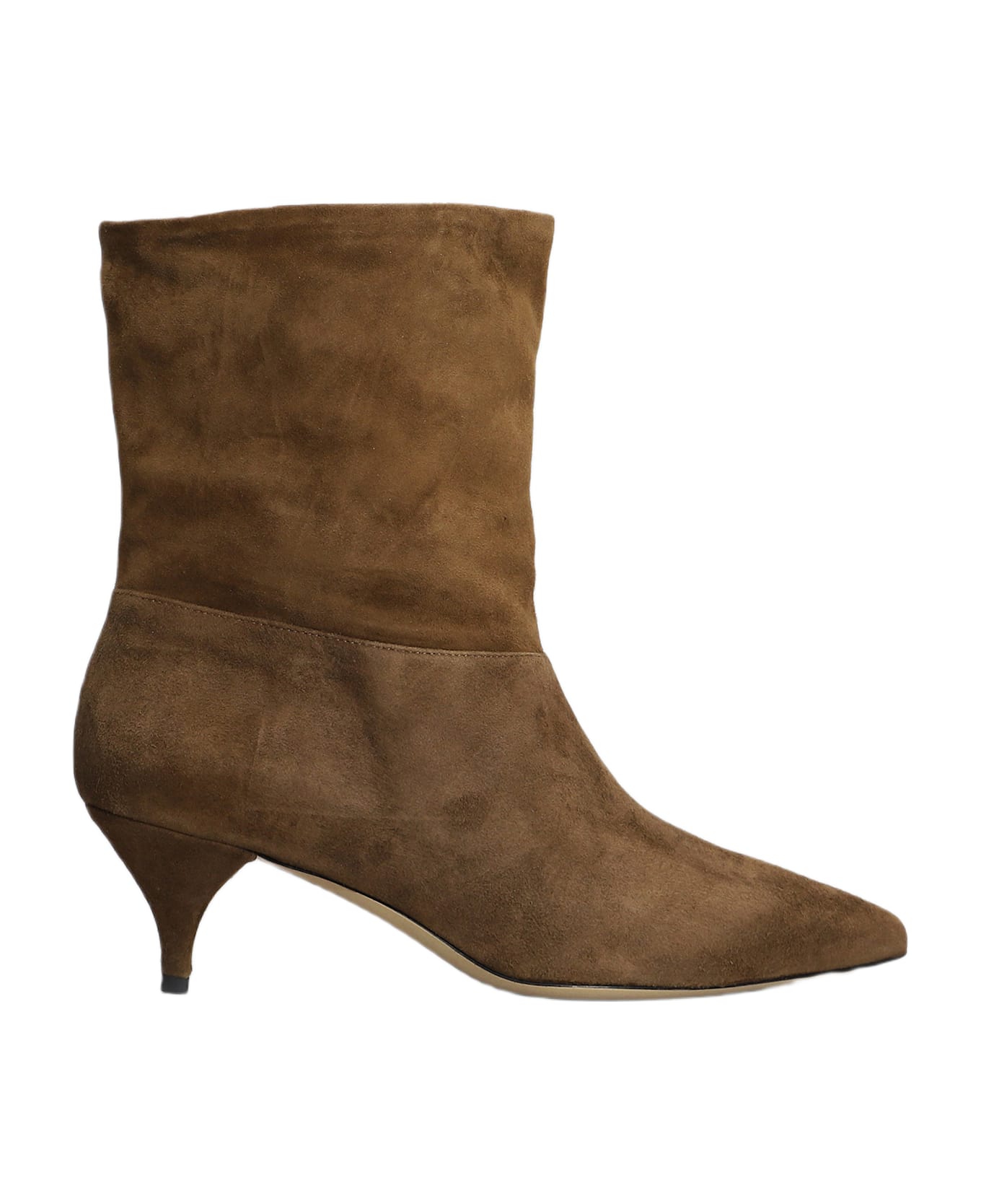 Alchimia High Heels Ankle Boots In Brown Suede - brown