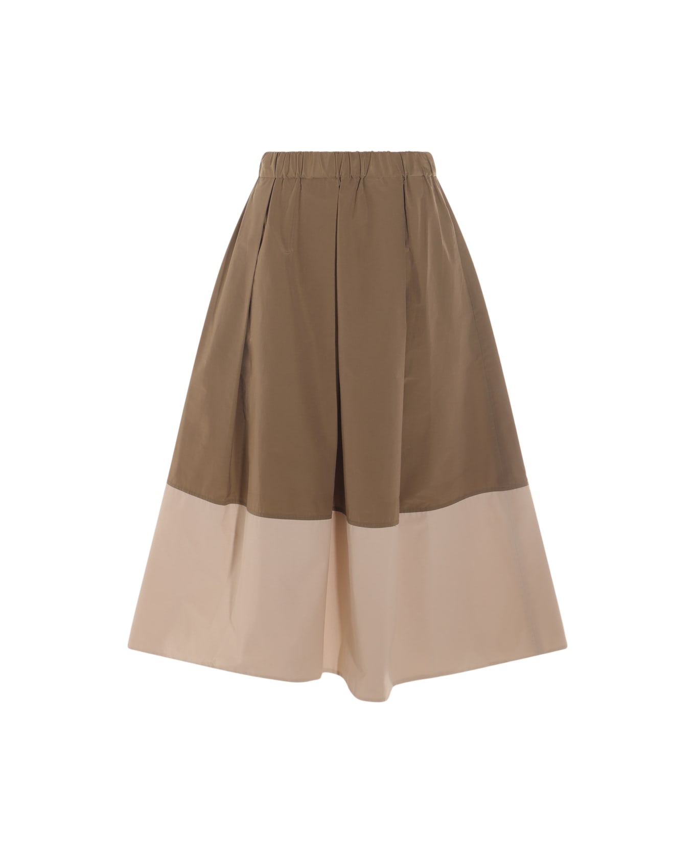 Antonelli Brown And Cream Cotton Skirt