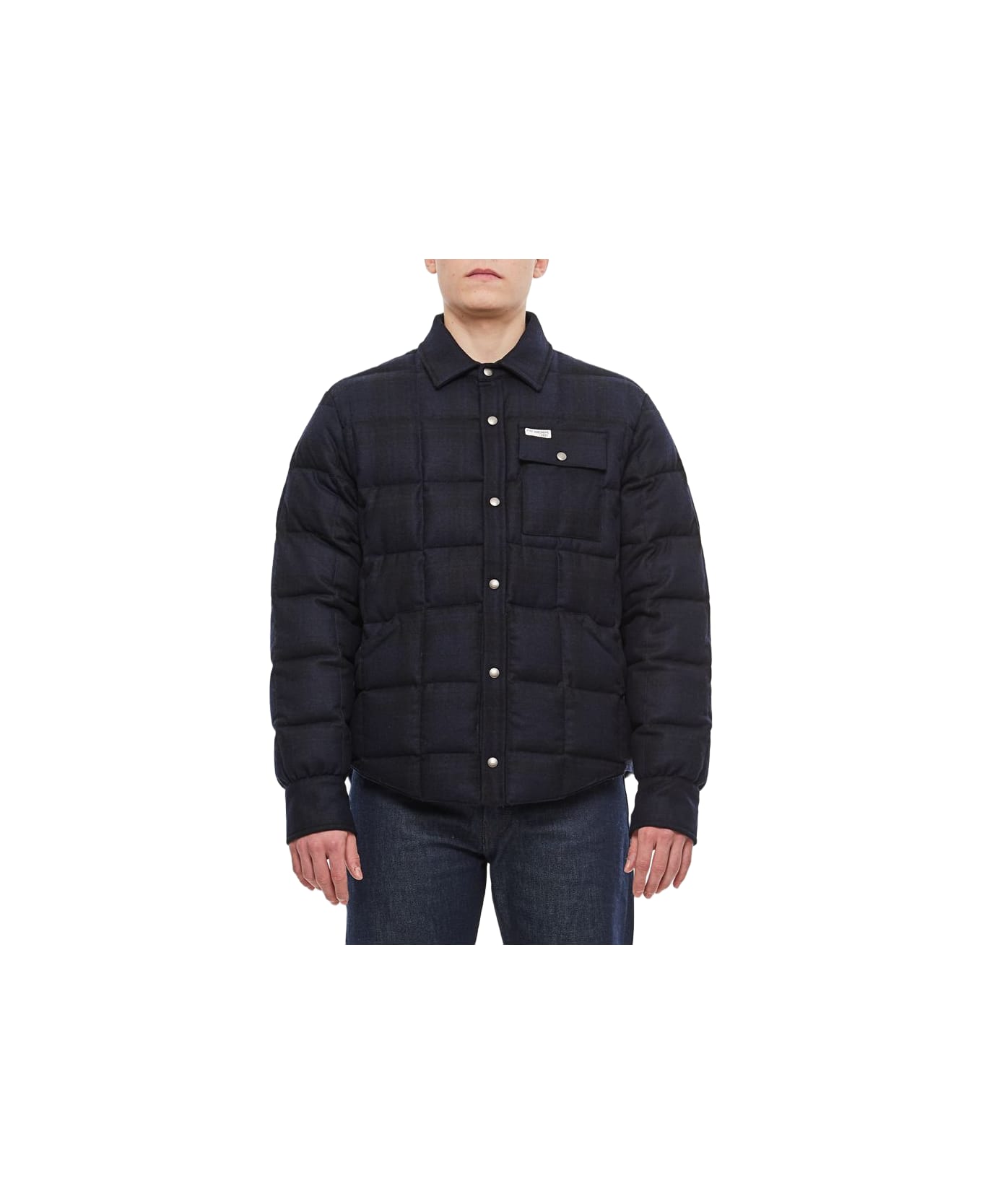 Fay Quilted Overshirt Jacket - Blue