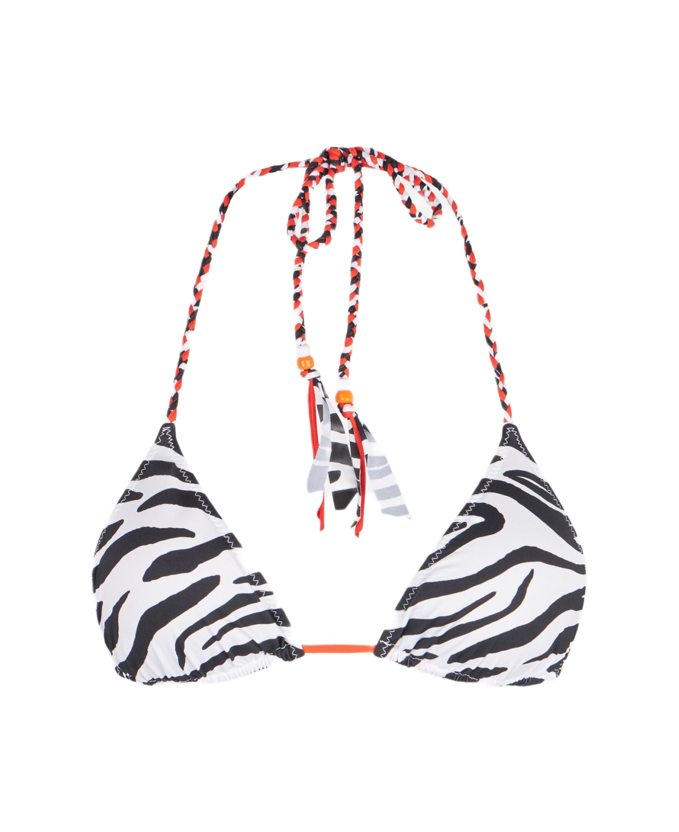 MC2 Saint Barth Woman Triangle Top Swimsuit With Zebra Print - ORANGE 水着