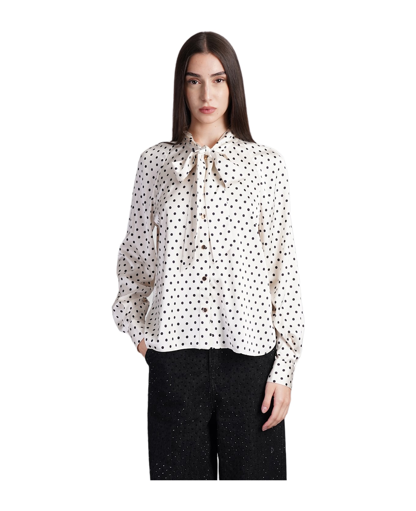 self-portrait Self Portrait Shirt With Ties - White