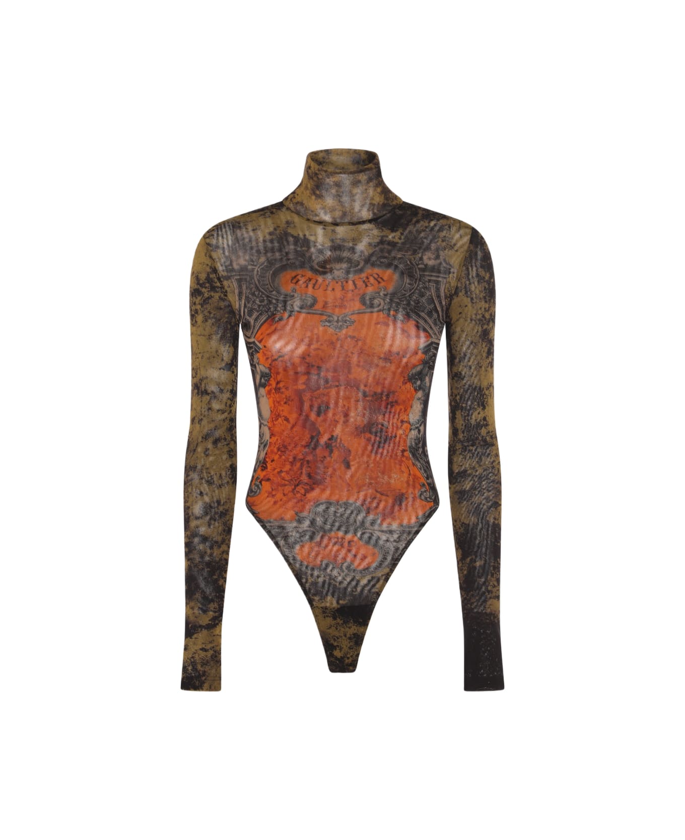 Jean Paul Gaultier Multicolor Bodysuits - BLACK/KHAKI/ORANGE
