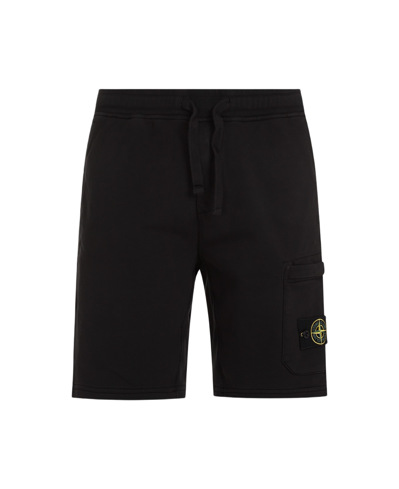 Stone Island Logo Badge Bermuda Shorts - Black ショートパンツ