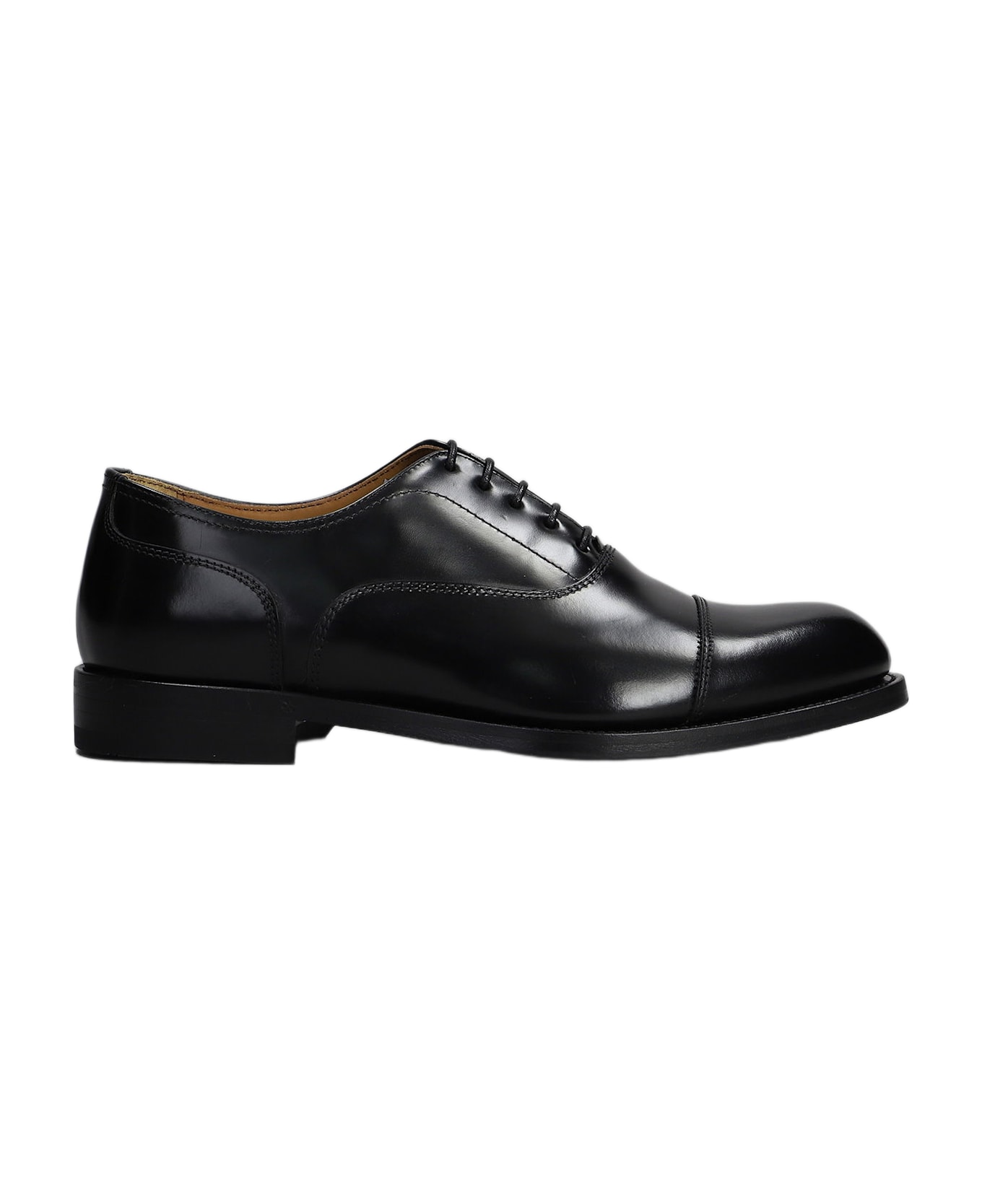 Green George Lace Up Shoes In Black Leather - black