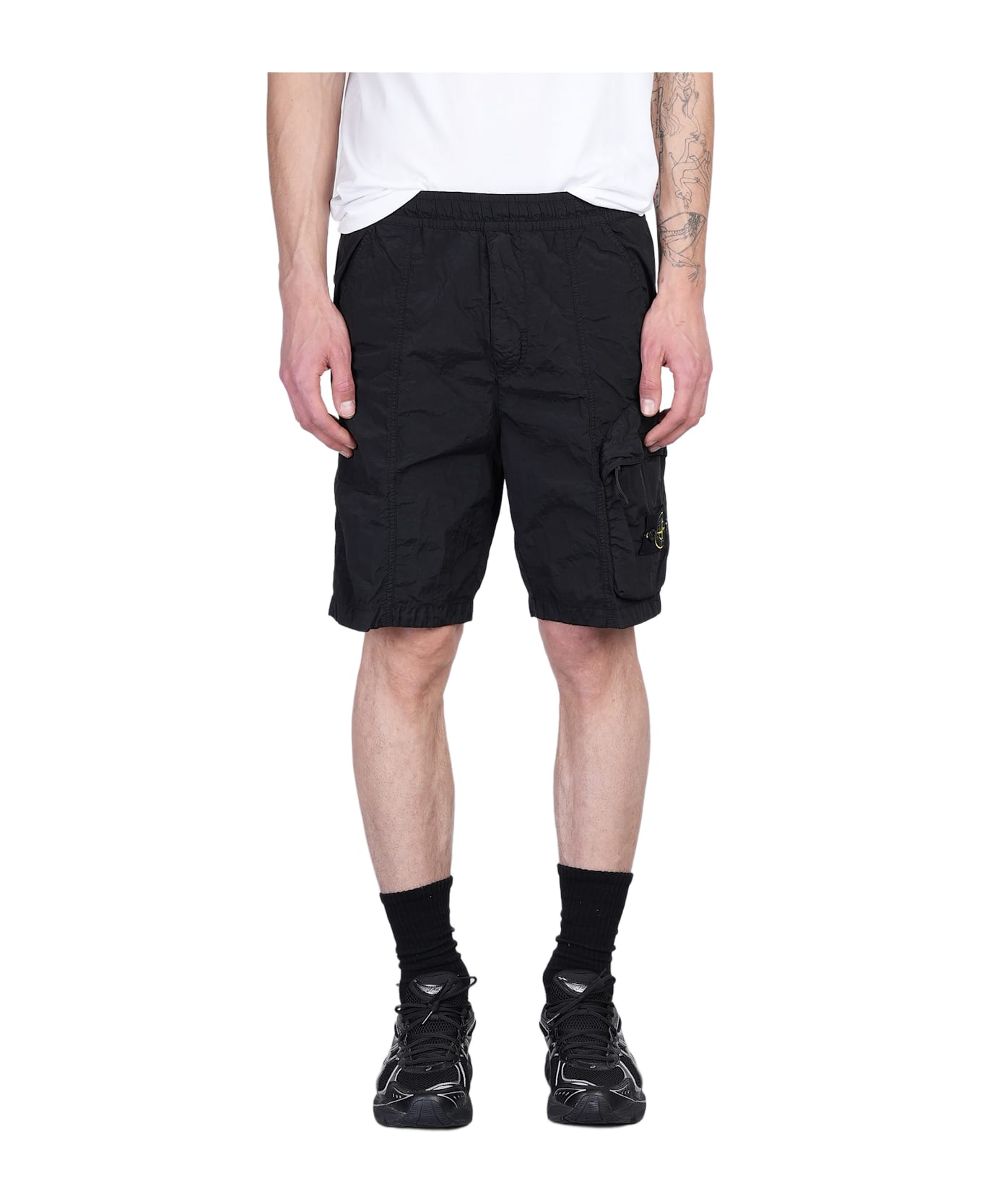 Stone Island Shorts In Black Polyamide - black
