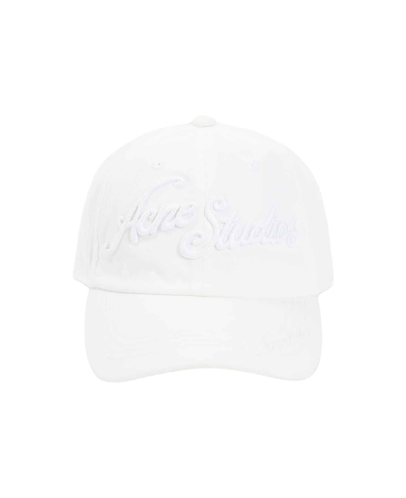 Acne Studios Embroidery Baseball Cap - White