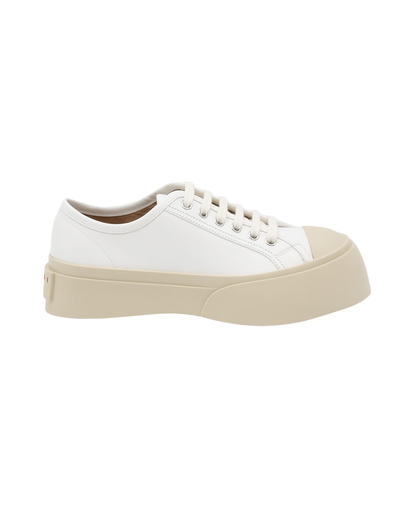 Marni White Leather Pablo Sneakers - Lily white ウェッジシューズ