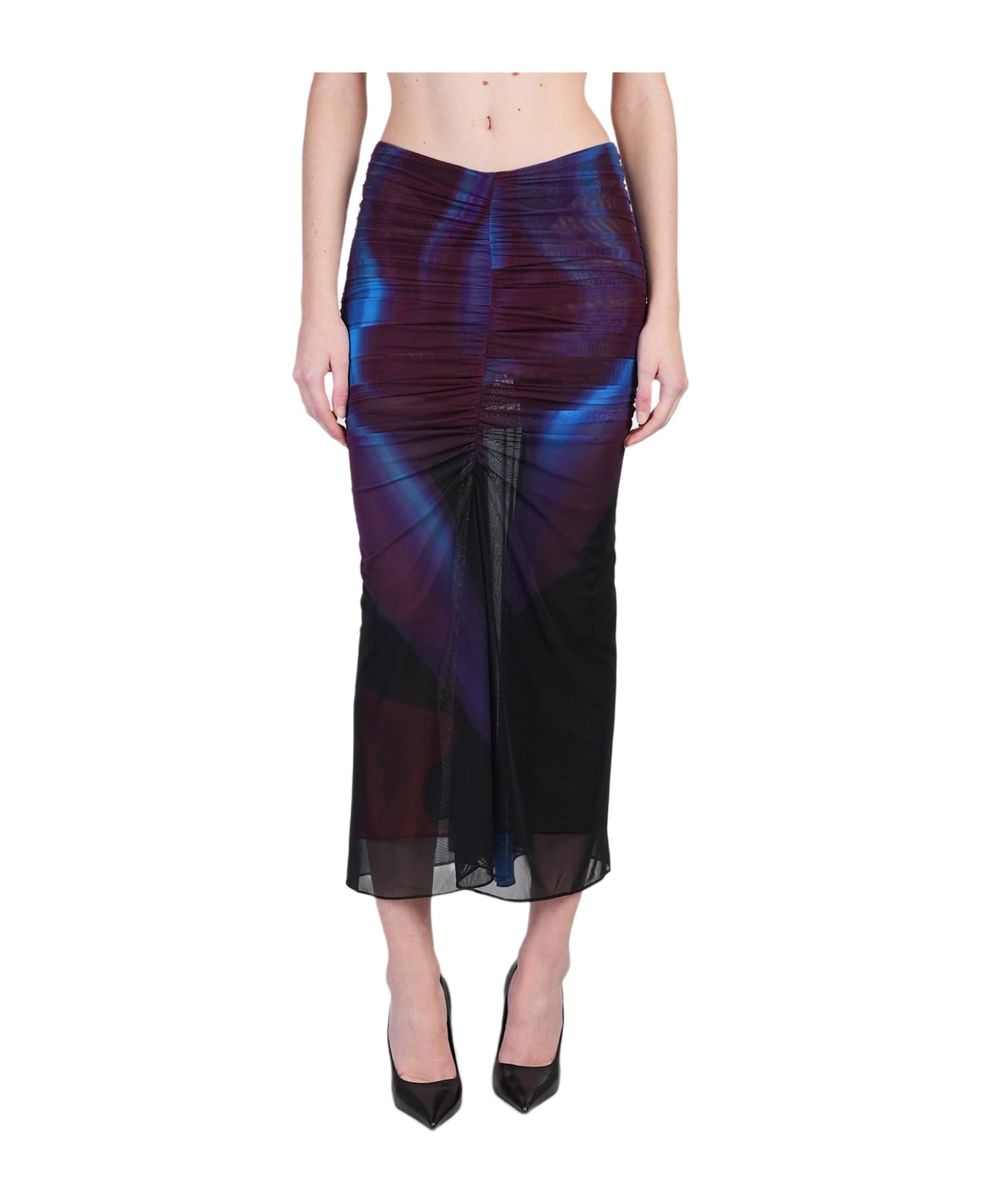 Mugler Skirt In Multicolor Polyamide - multicolor