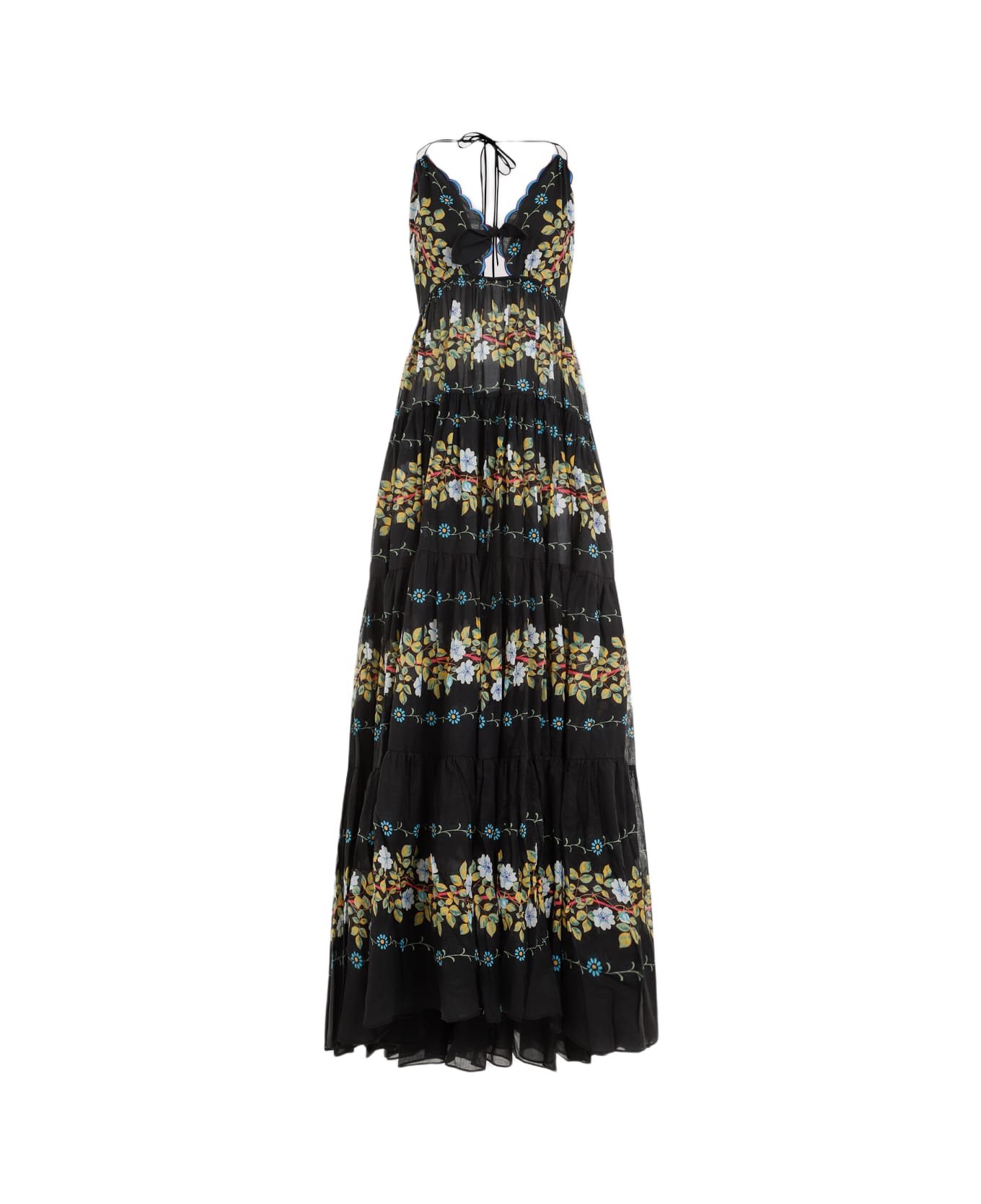 Etro Cotton Long Dress - Stampa Fdo Nero