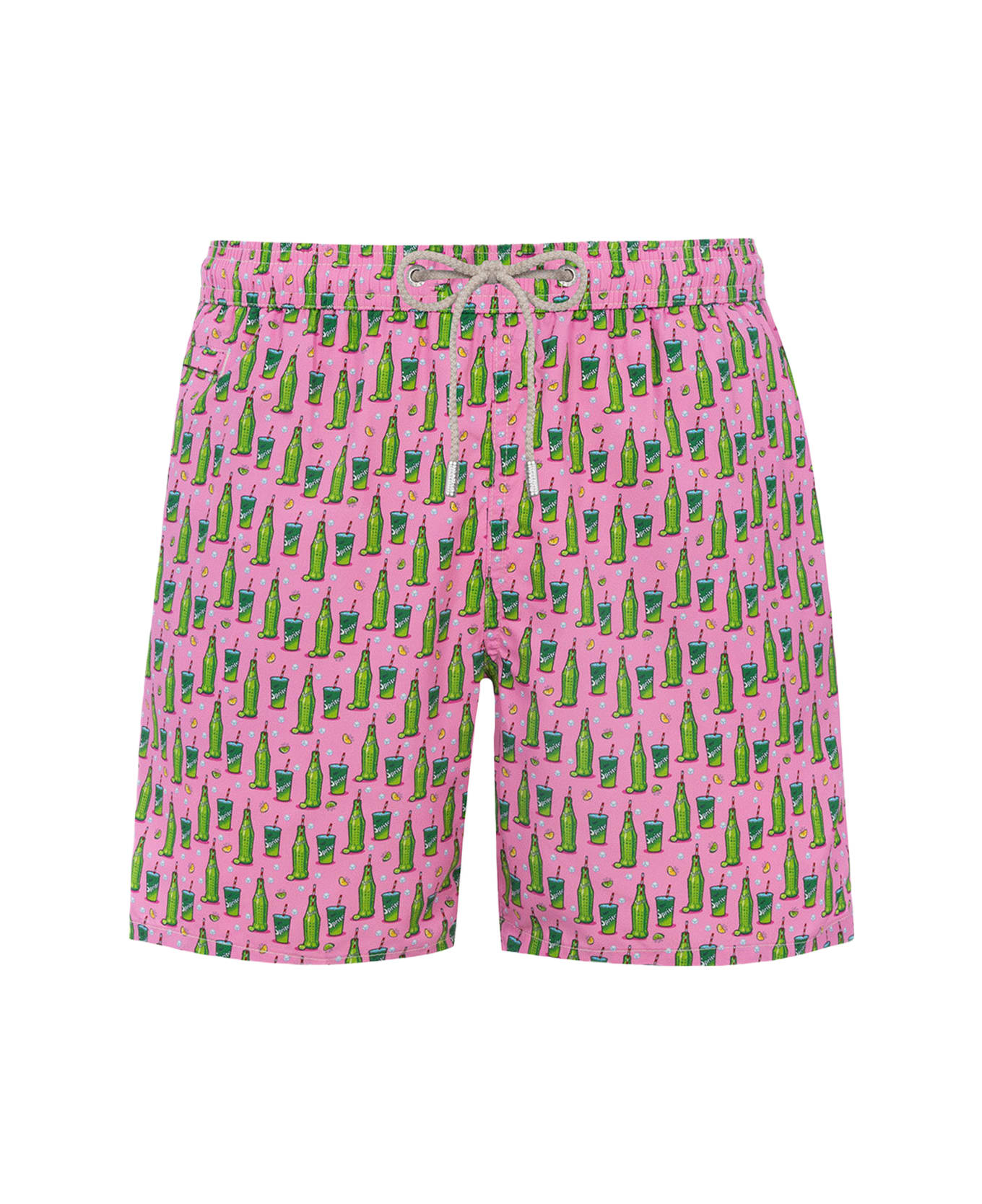 MC2 Saint Barth Man Lightweight Fabric Swim-shorts Lighting Micro Fantasy With Sprite Print | The Coca Cola Company Special Edition - PINK