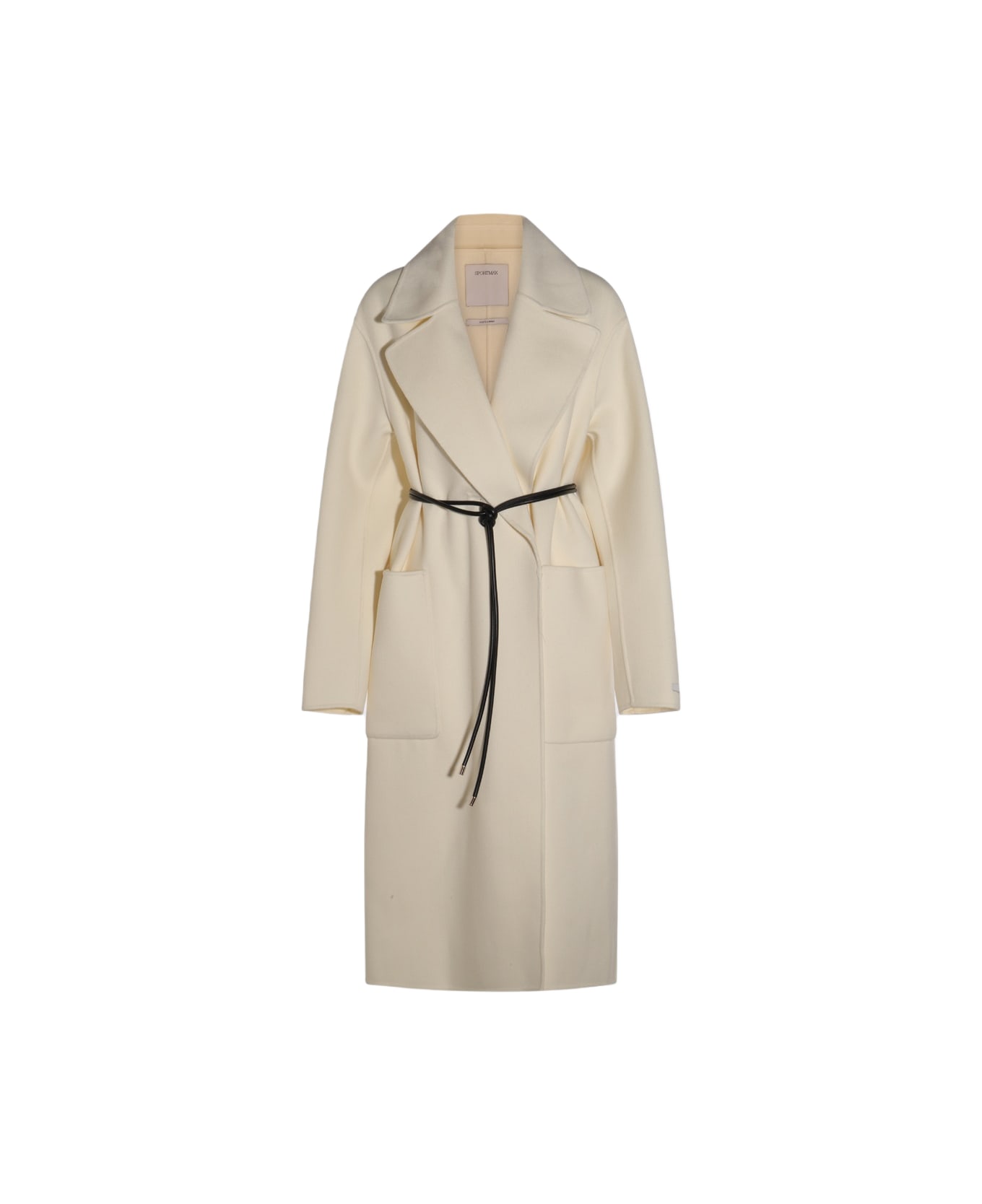 SportMax White Wool Abate Coat - Latte
