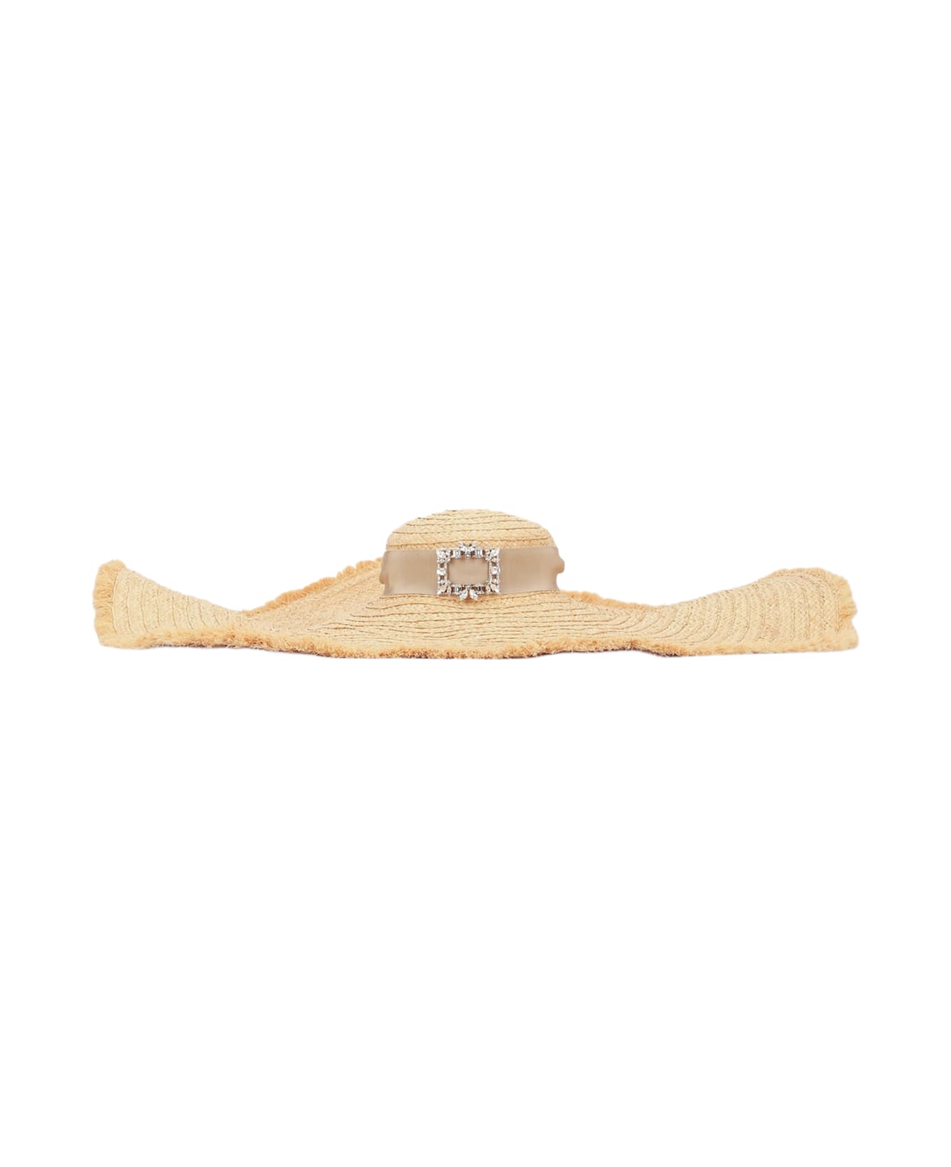 Roger Vivier Rv Broche Extra Rafia Hat - NATURALE