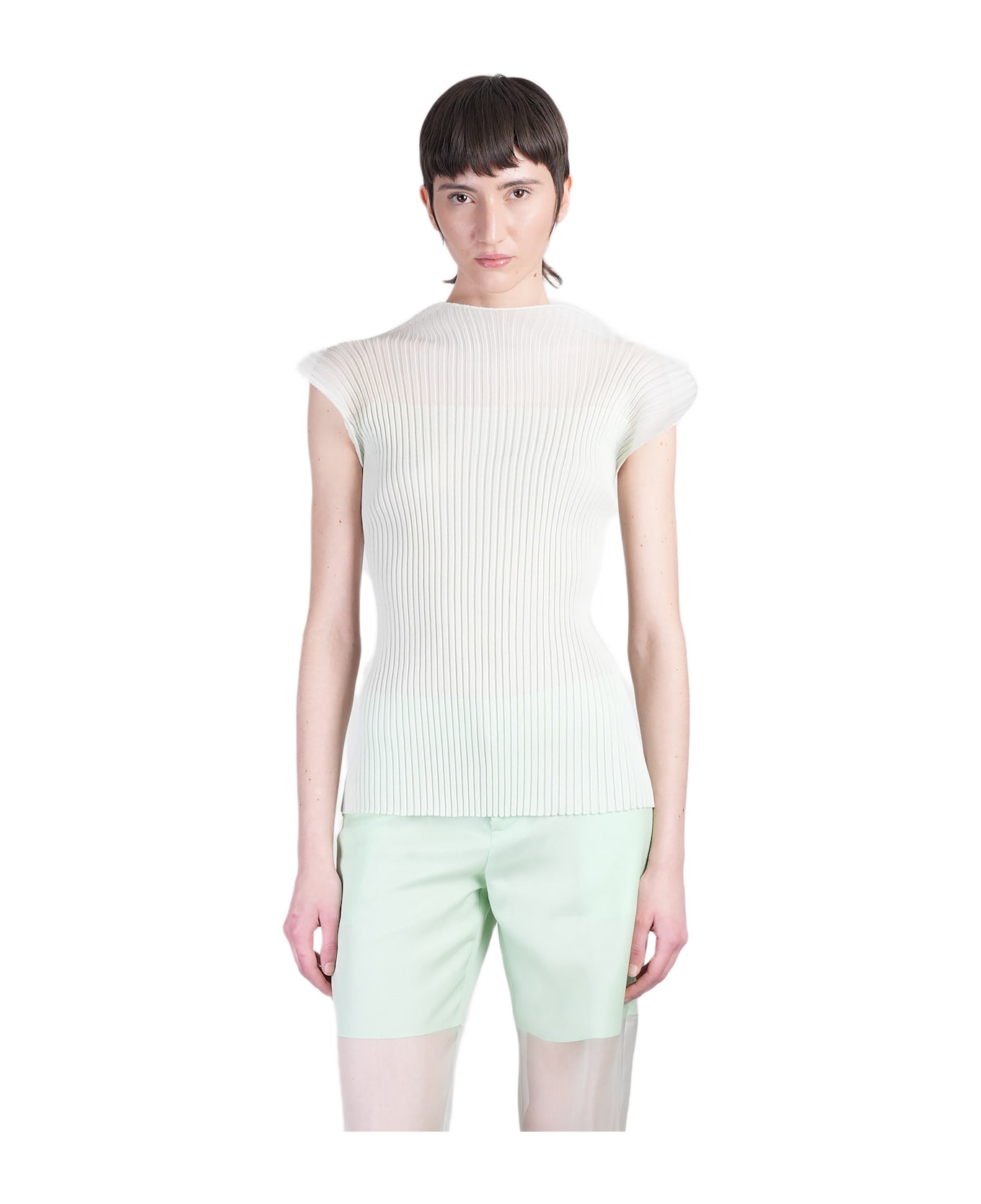 Del Core Topwear In Green Silk - green