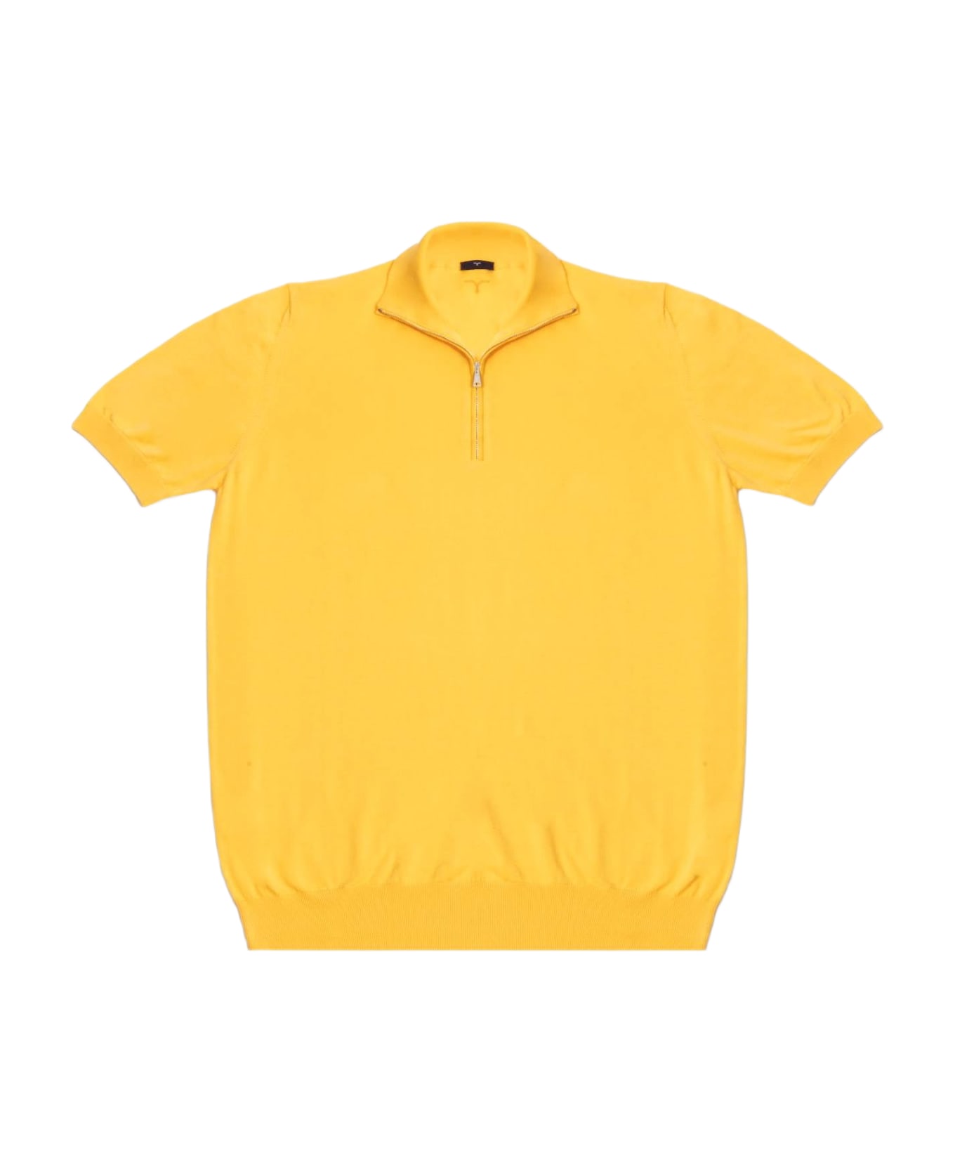 Larusmiani Paul T-shirt With Zip Sweater - Yellow