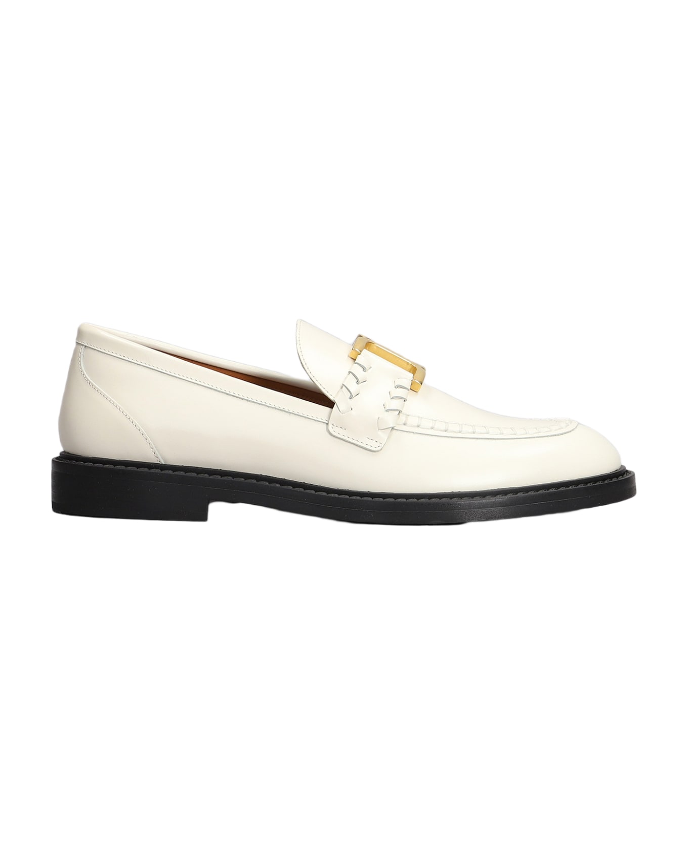 Chloé Mercie Loafers In White Leather - white