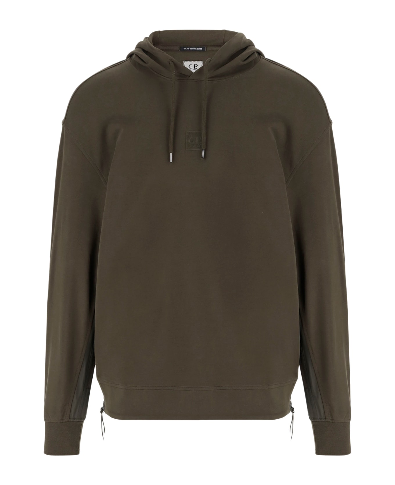 C.P. Company Stretch Cotton Sweatshirt With Logo - VERDE SCURO