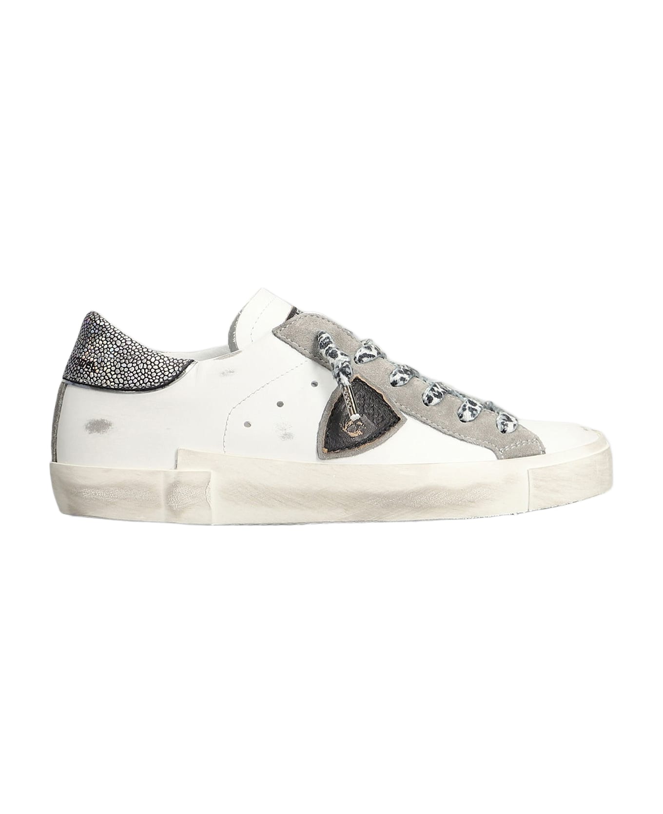 Philippe Model Prsx Low Sneakers In White Leather - white