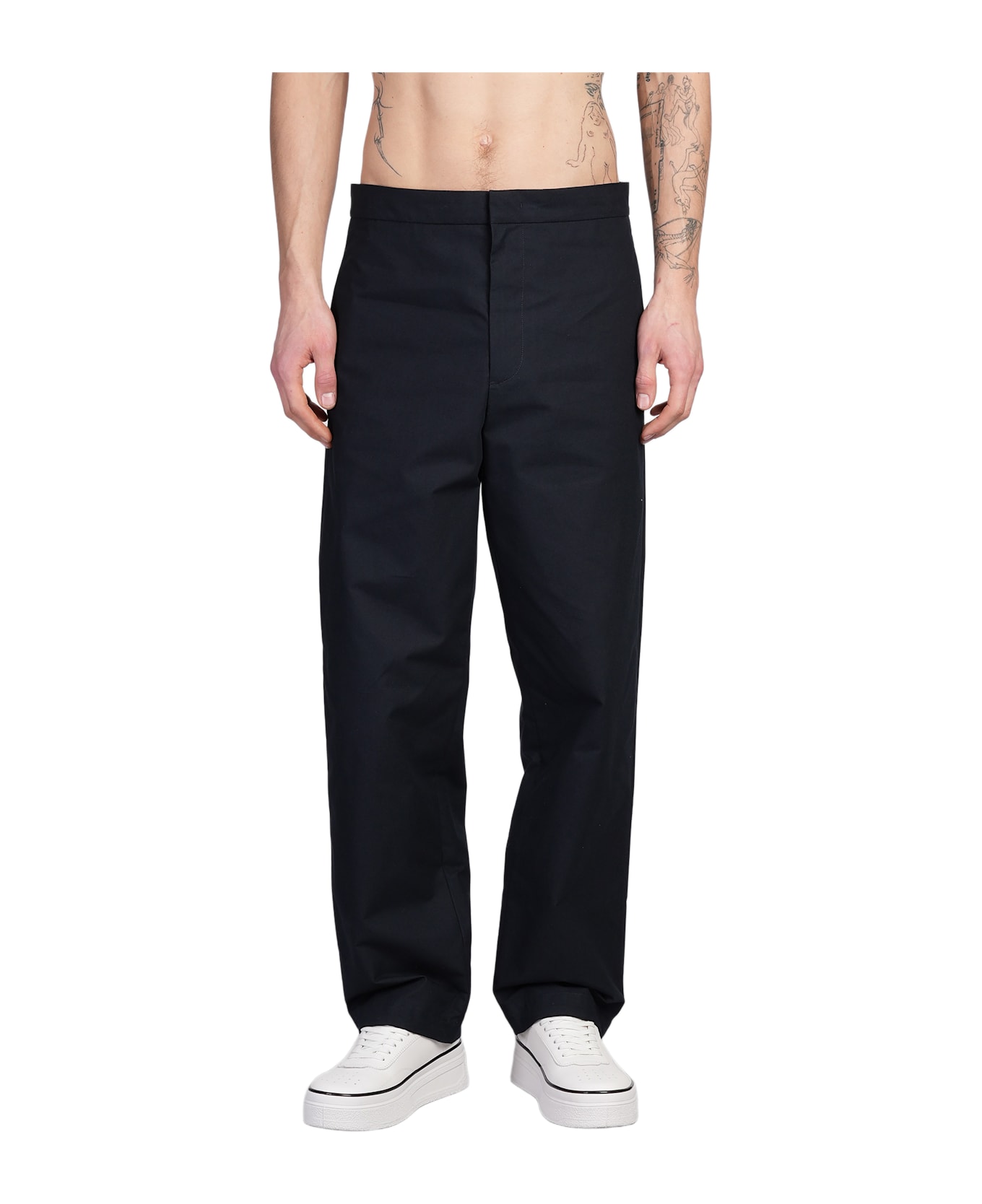 Jil Sander Pants In Blue Cotton - blue